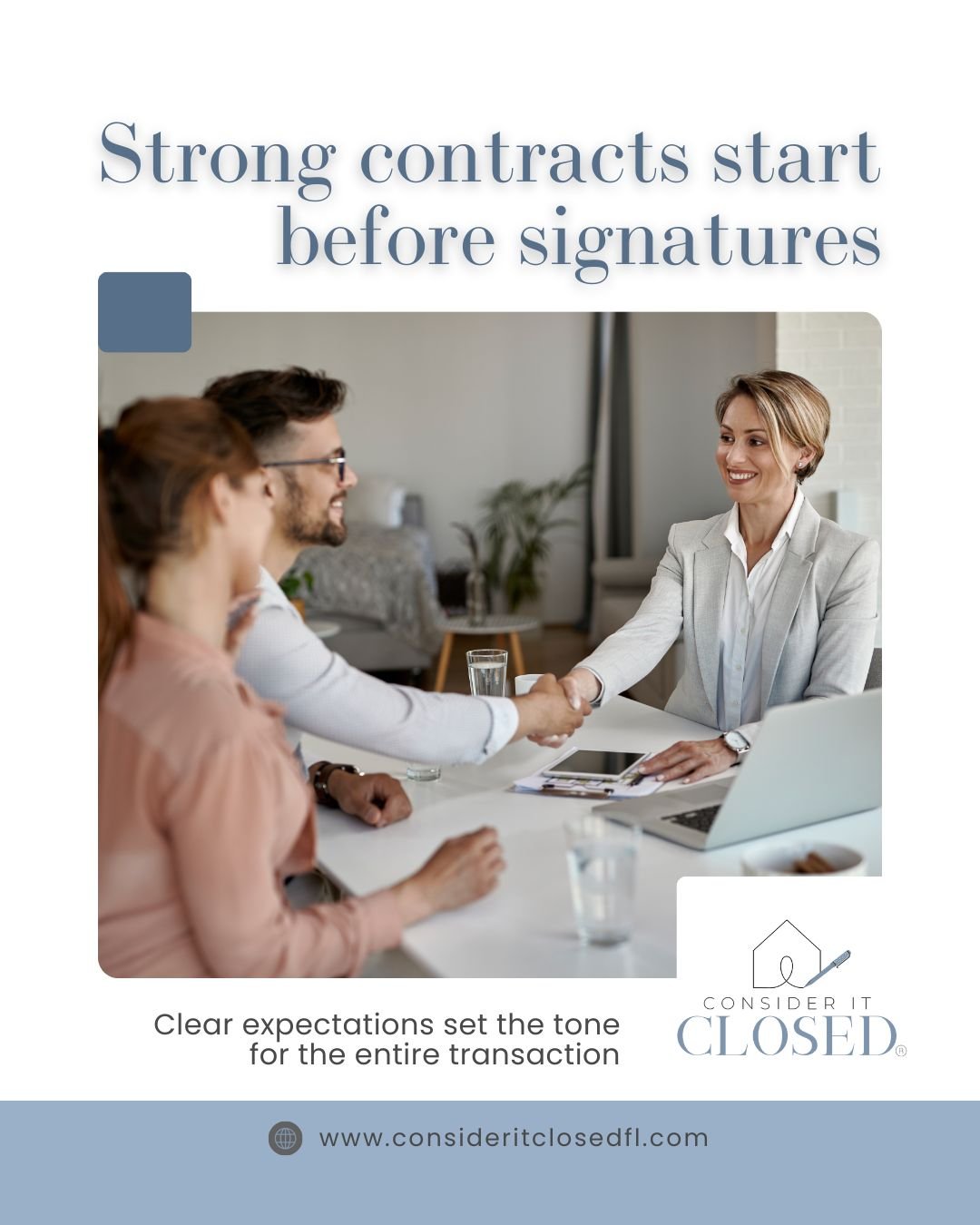Strong transactions rarely struggle because of the contract itself.
They struggle when expectations aren&rsquo;t aligned early.

Agent Tip:
Before a contract is written, set clear expectations around timelines, documentation, and decision points as t