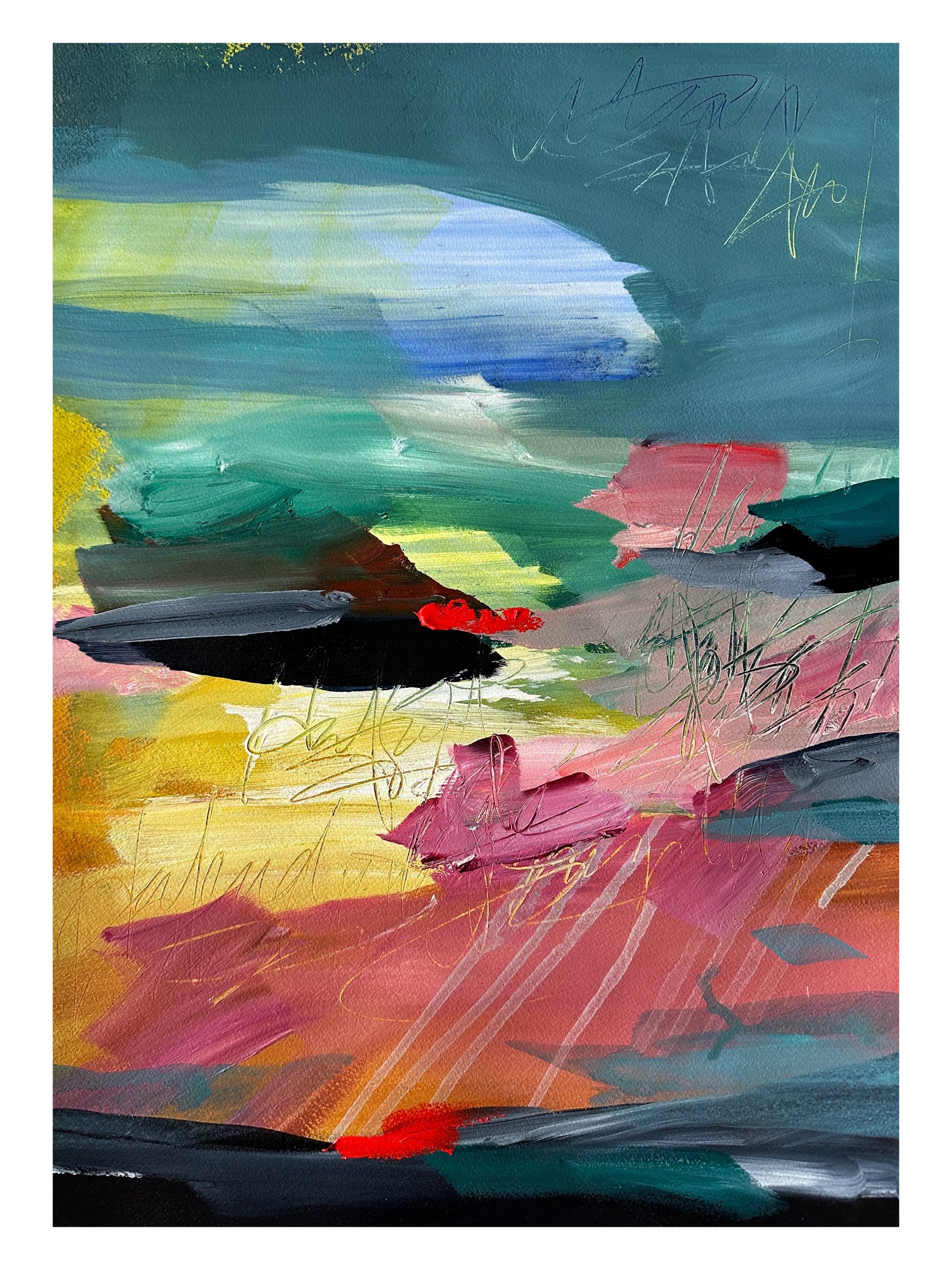 untitled WORKS ON PAPER #3
24"x18"| $400 |
Framed $500