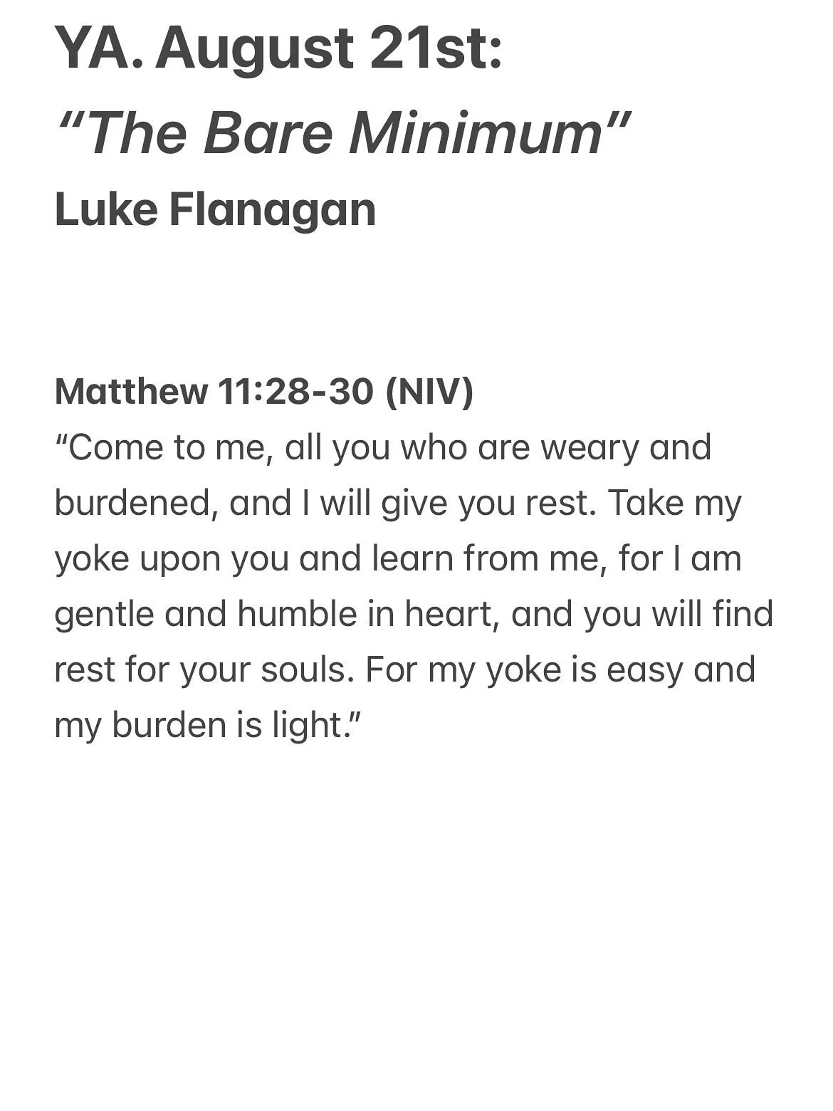 Swipe for a recap of Luke’s message last Thursday —> let’s find rest in Him this week.
Your life is not your own.
“Even more than all of your dreams, He is the dream.”