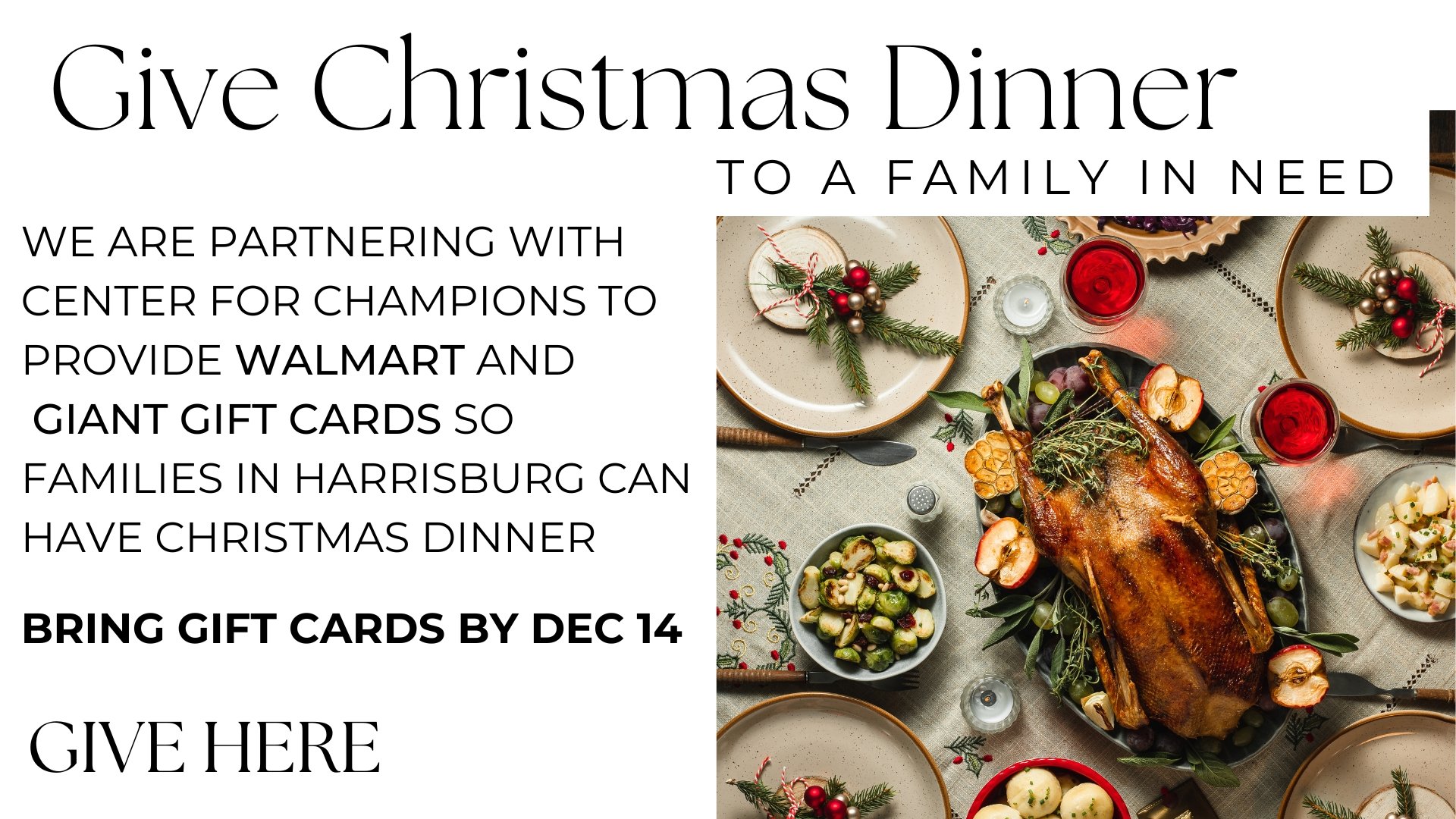 BLESS A FAMILY WITH CHRISTMAS DINNER