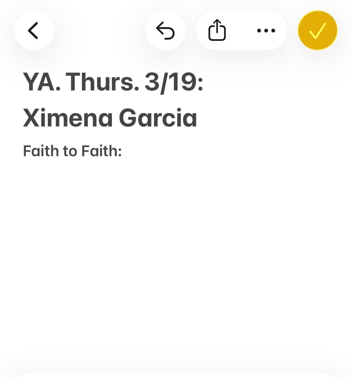 &ldquo;Intimacy with Him is what fuels our obedience&hellip;and our obedience in turn draws us closer to Him.&rdquo;

Ximena&rsquo;s message from last week is a life message.

&ldquo;Faith to Faith&rdquo; requires full surrender to Him.

We cannot wa