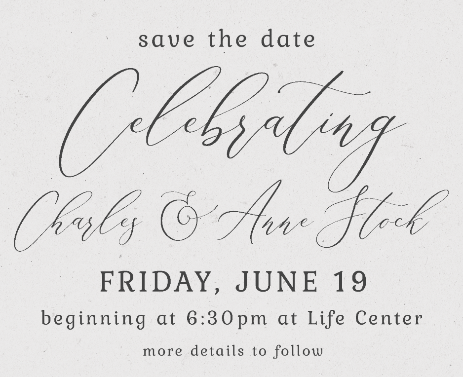 Save the Date - Celebrating Charles and Anne