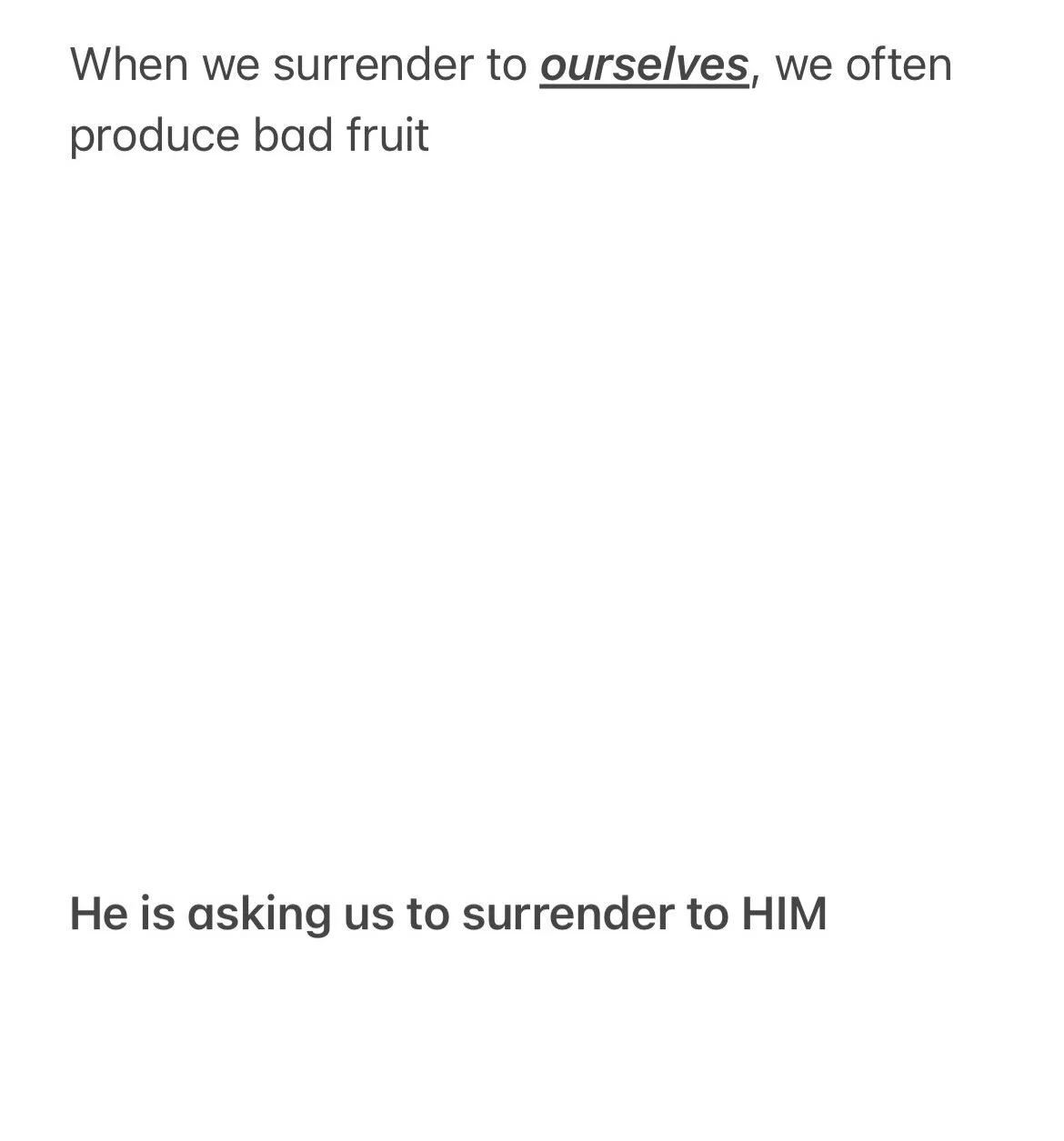 &ldquo;Intimacy with Him is what fuels our obedience&hellip;and our obedience in turn draws us closer to Him.&rdquo;

Ximena&rsquo;s message from last week is a life message.

&ldquo;Faith to Faith&rdquo; requires full surrender to Him.

We cannot wa
