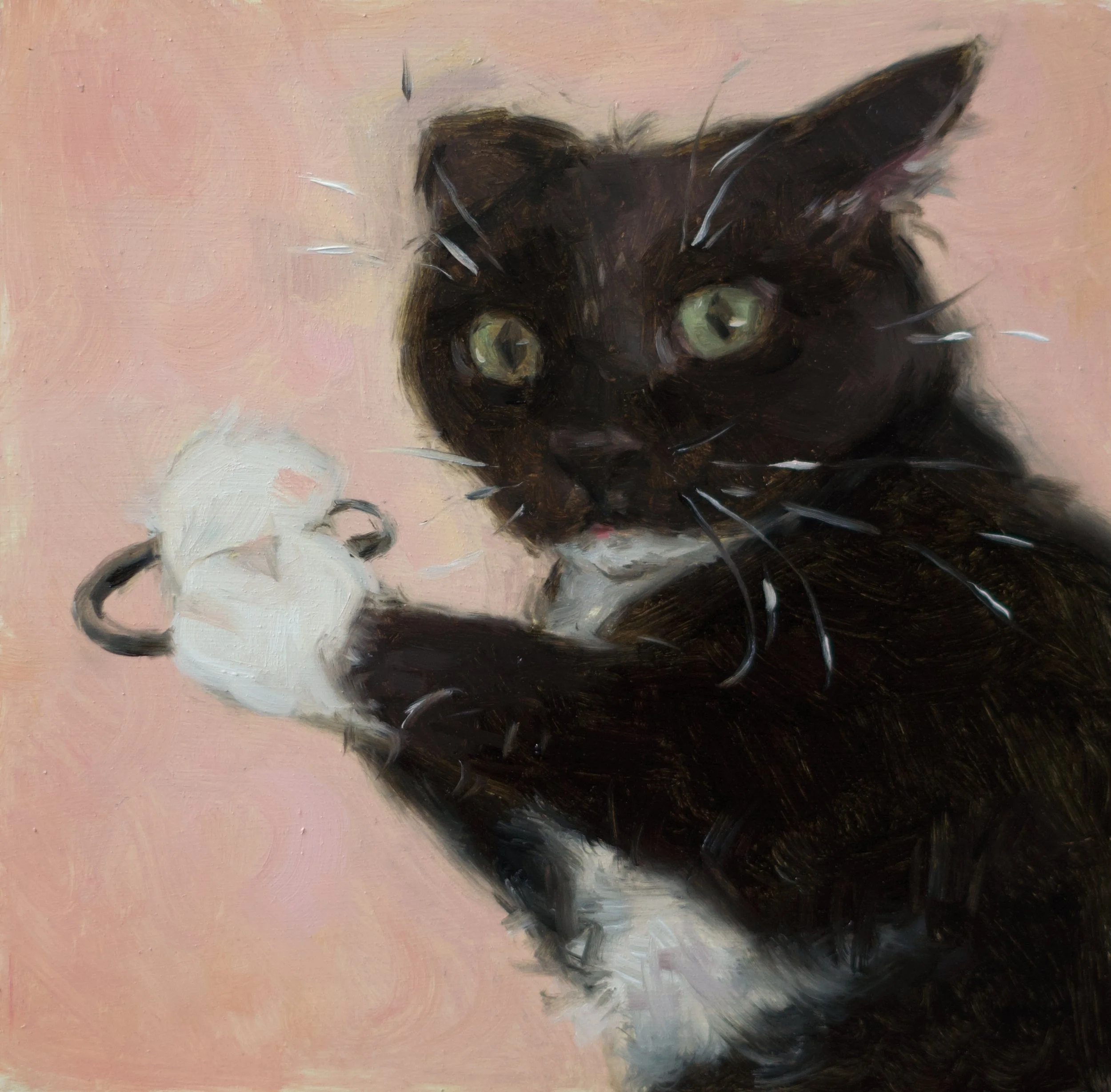 "Caught", 6x6", oil on panel, sold