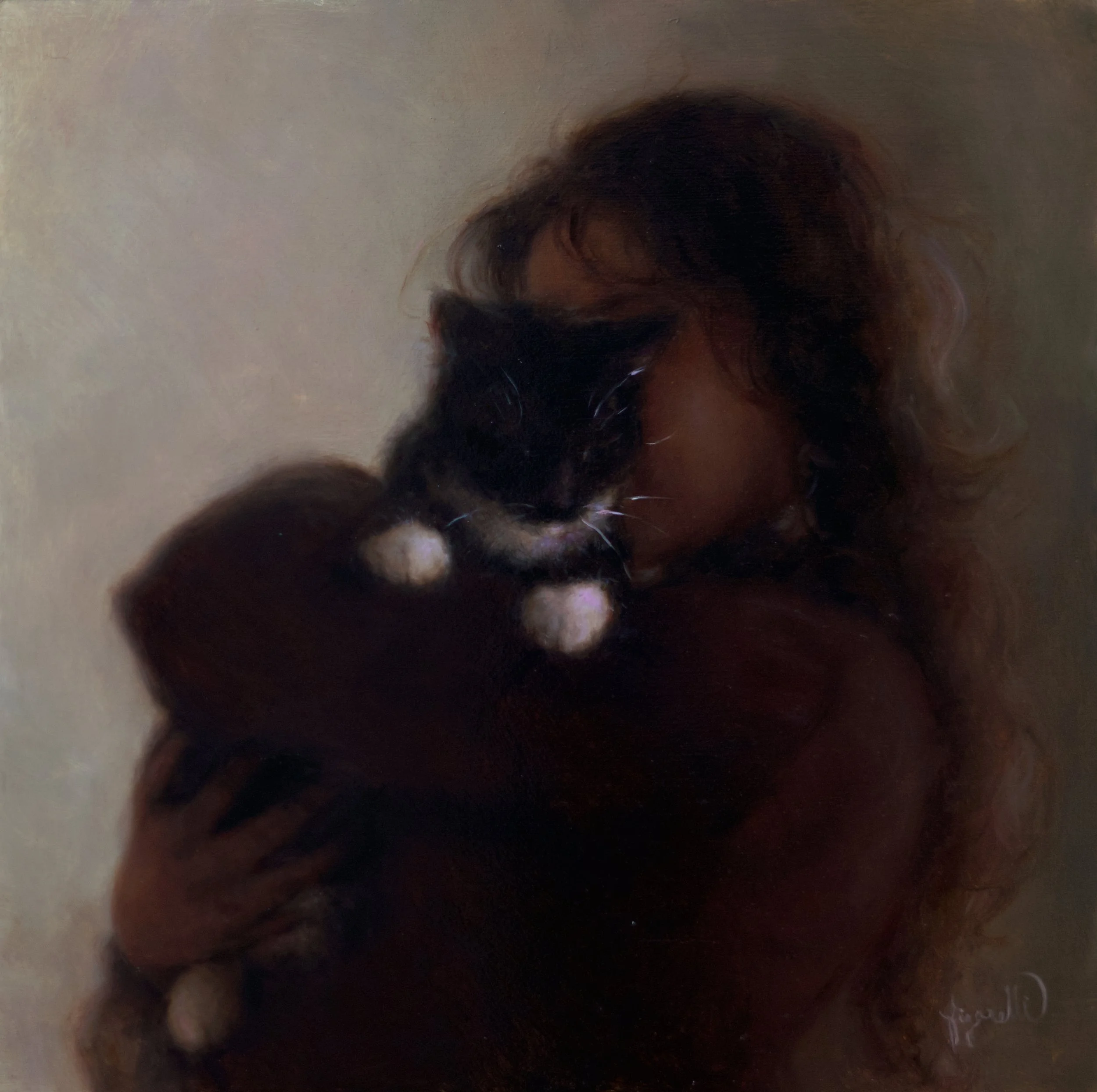 "To Love Someone Small", 12x12", oil on panel, available, please email me with inquiries