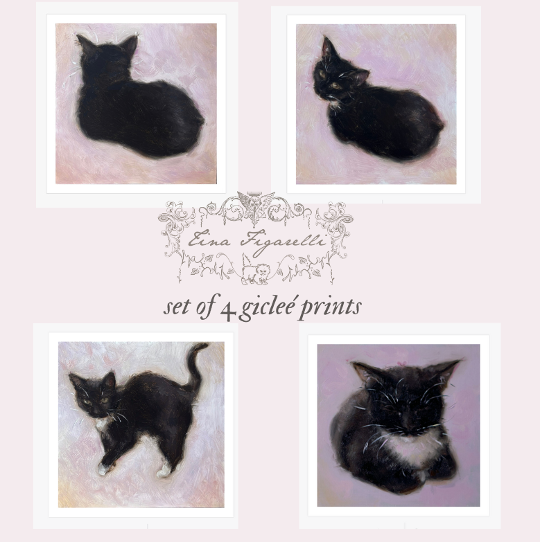 "To Be..." Cat Gicleé Print SET OF 4 PRINTS