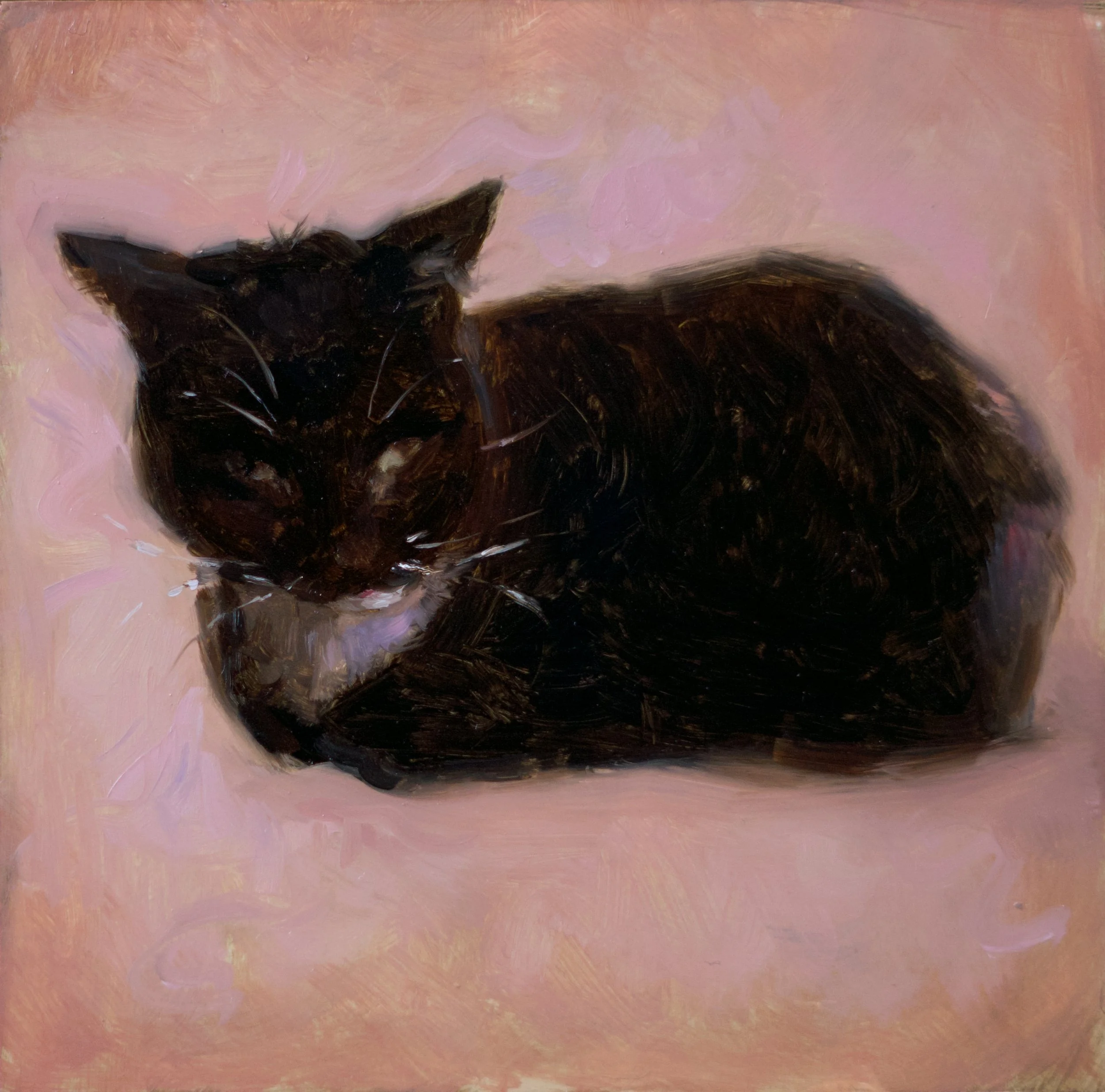 "Study of Nap (Interrupted)", 6x6", oil on panel, sold