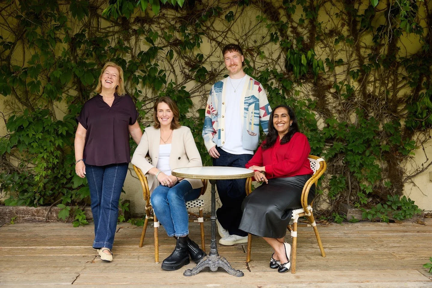 The Cogs & Marvel EMEA leadership team posing together outdoors following the expansion of the agency's senior leadership team across EMEA.
