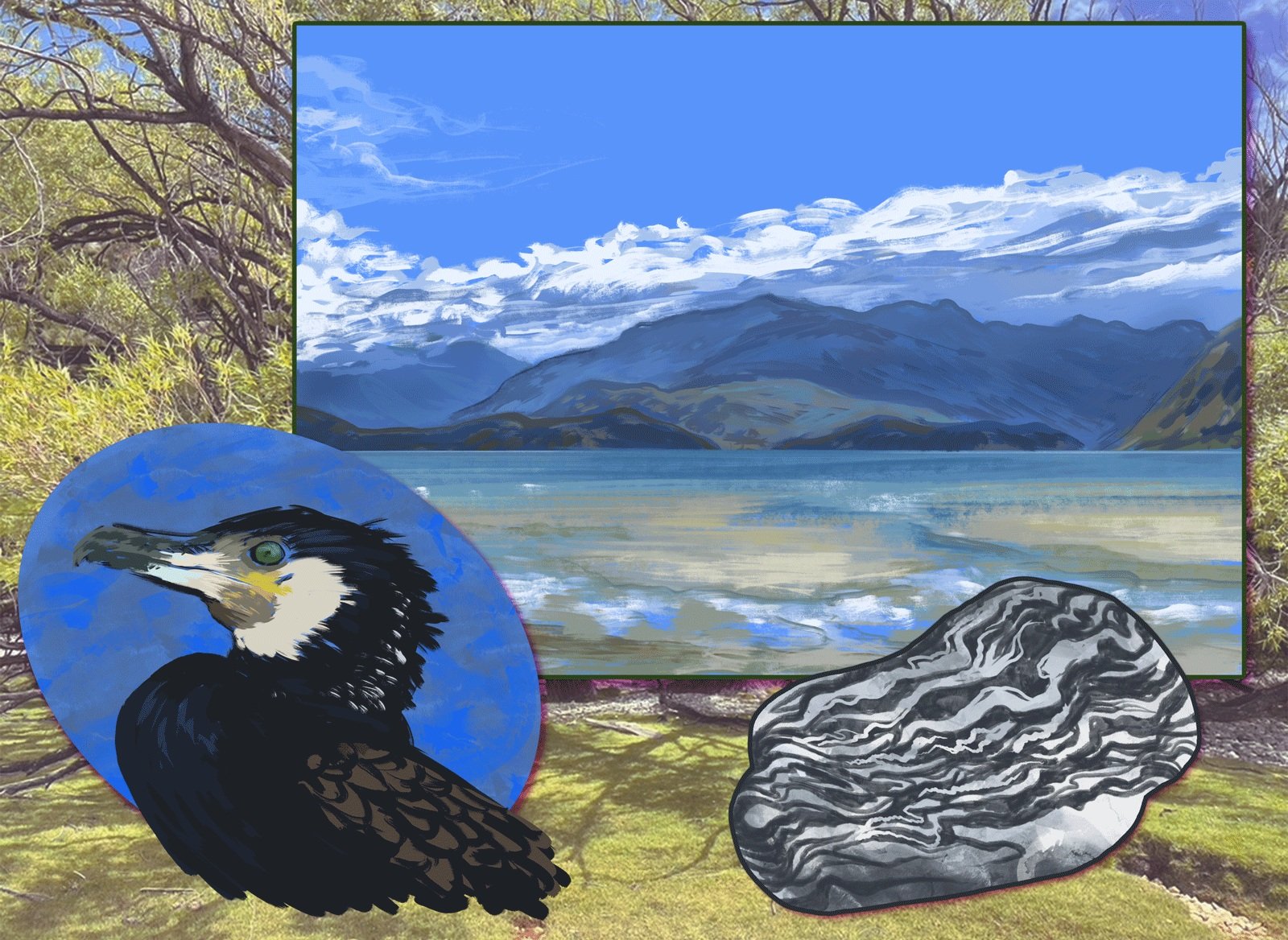 Nothing like a 5 hour walk the day after a 3am hike
Another walk in the beautiful Wanaka weather underestimating how much water we should have brought

#digitalart #digitalpainting #journal #artjournal