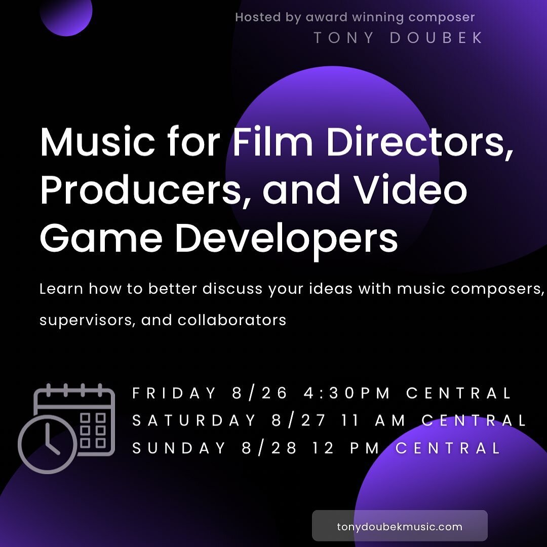 It can be intimidating to talk about music if you don&rsquo;t have a background in it. In my new workshop I will demystify talking about music and help you feel prepared to discuss what you want when you hire a composer. 
Get 15% off your ticket with