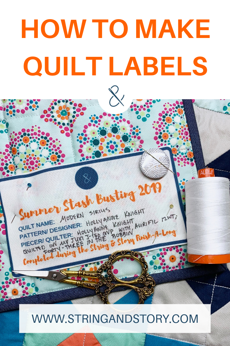 How to Label Your Quilts — String & Story