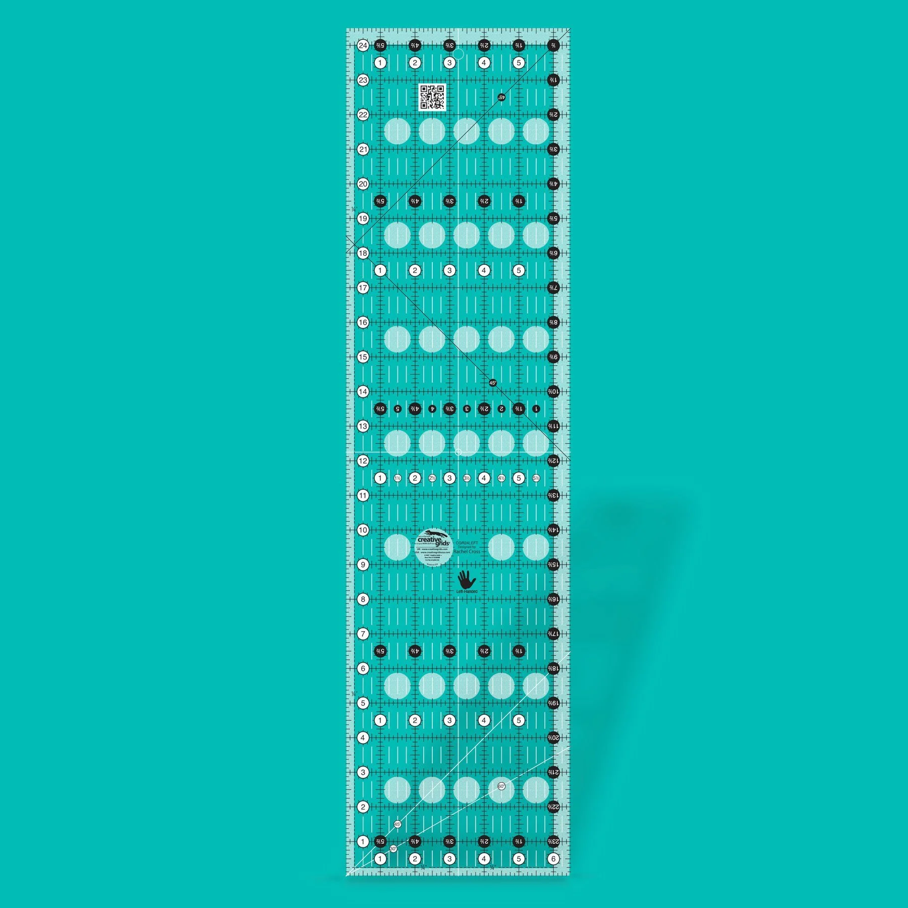 Left Handed Quilt Ruler 6-1/2in x 24-1/2in (Creative Grids)