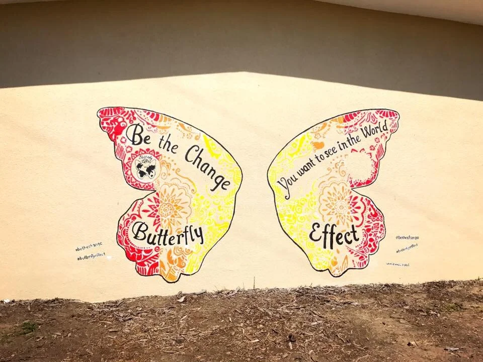High School Mural for the butterfly Effect Project. Tap image for more info.