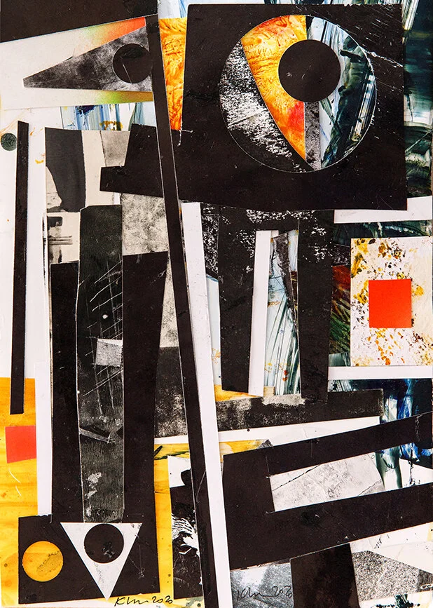 Intersection Colour 4, 2020, Ink & paper collage,    25 x 17 cm