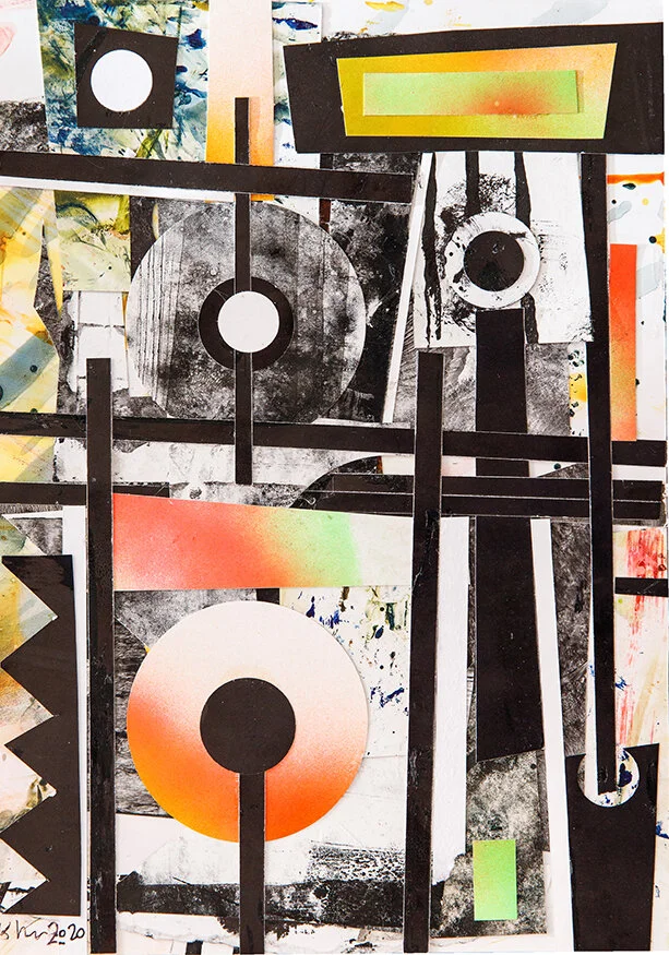 Intersection Colour 5, 2020, Ink & paper collage,    25 x 17 cm