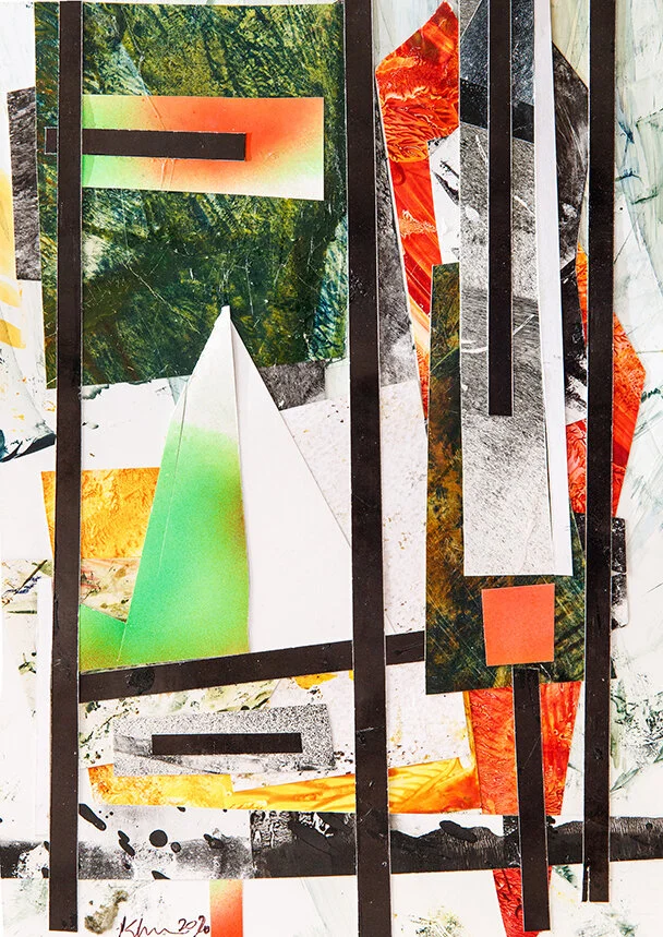 Intersection Colour 3, 2020, Ink & paper collage,    25 x 17 cm