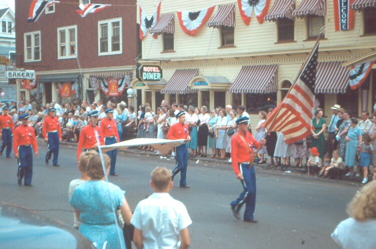firemens parade, c 1950, Ethel Bussy.jpg