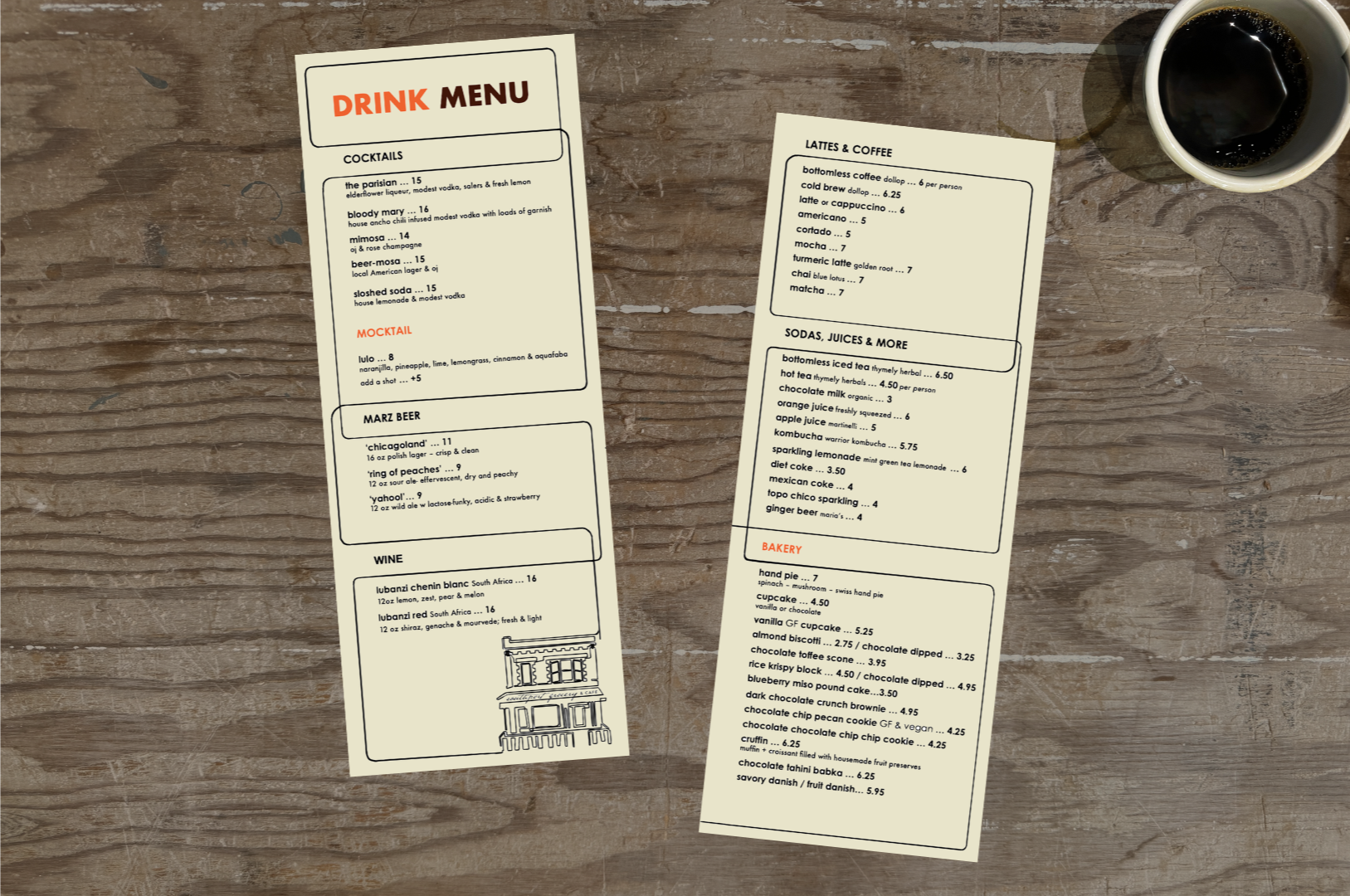 Southport Grocery and Cafe Menus