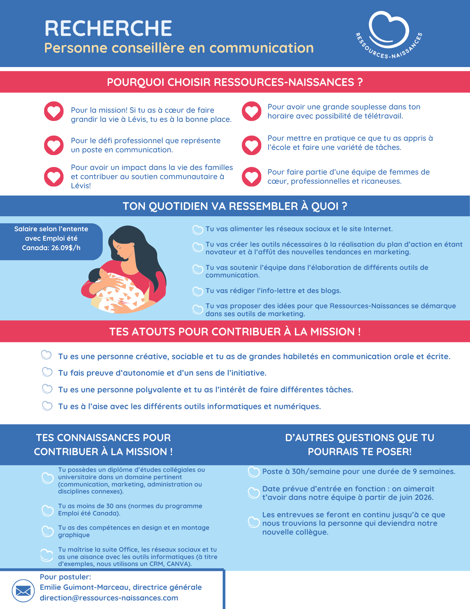Offre d’emploi - Conseillère en communication