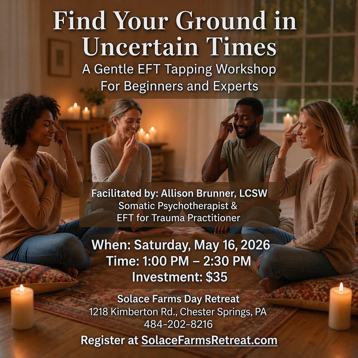 Find Your Ground in Uncertain Times: A Gentle EFT Tapping Workshop For Beginners and Experts