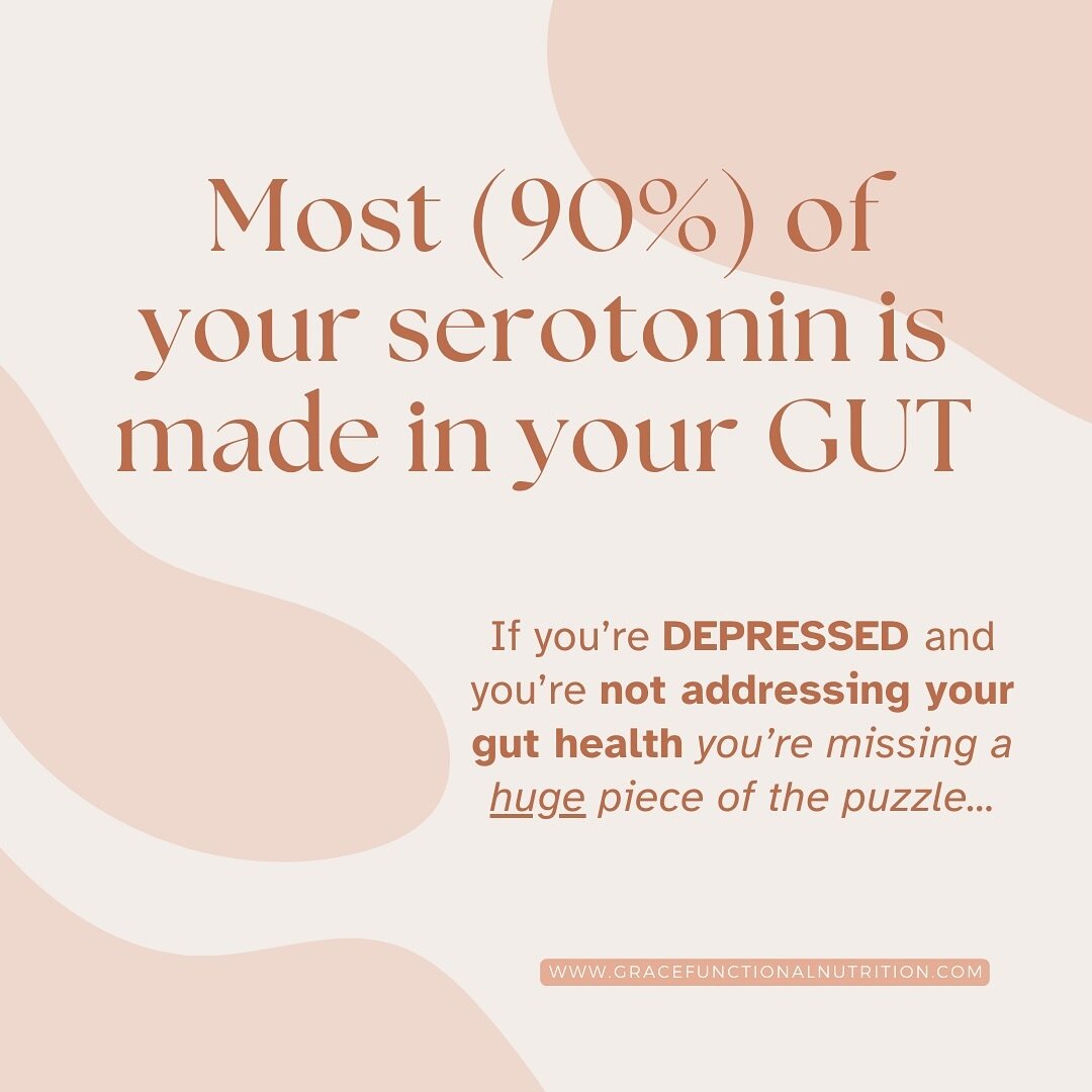 🌿 Did you know that 90% of your serotonin, the feel-good hormone, is made in your gut?

This important neurotransmitter plays a crucial role in regulating mood, happiness, and overall well-being 🌀

🌱 Research suggests that a healthy gut microbiome