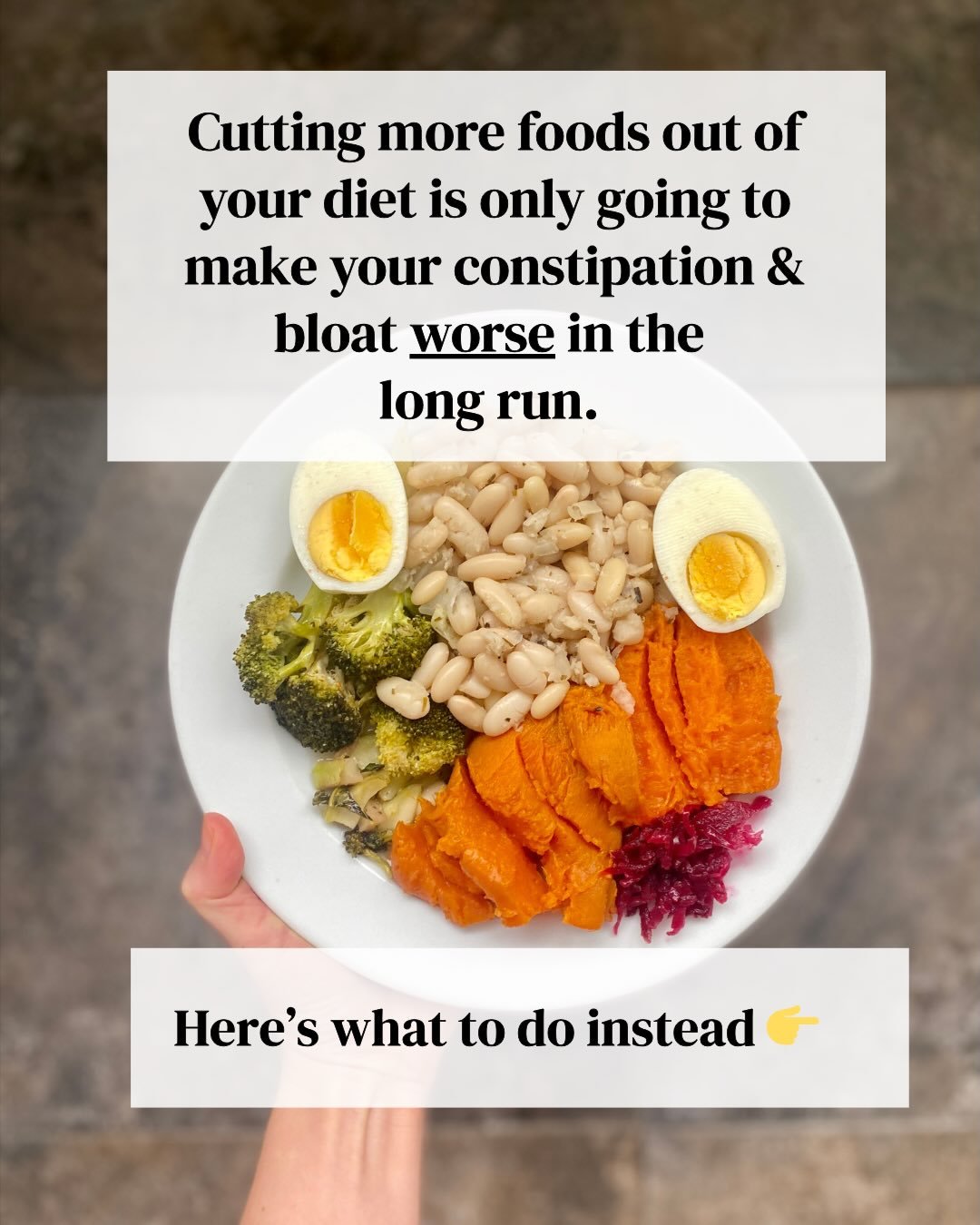 Cutting more foods isn&rsquo;t the fix &mdash; it&rsquo;s part of the problem 😬

If you&rsquo;re stuck in the bloat/constipation spiral and eating fewer and fewer &ldquo;safe&rdquo; foods&hellip; this post is for you ⬆️

Drop &ldquo;BLOAT&rdquo; if 