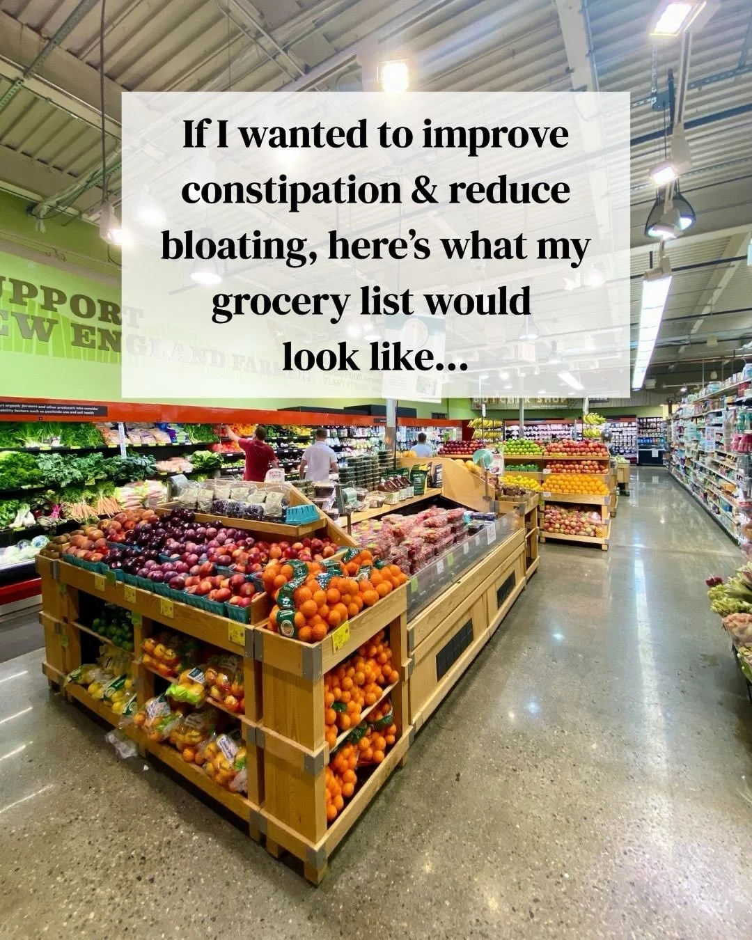 Going to the grocery store and have no idea what to actually buy when you&rsquo;re dealing with constipation + bloat?

Save this post for your next grocery run 🛒

These are the foods I&rsquo;d prioritize to build meals that support regular bowel mov