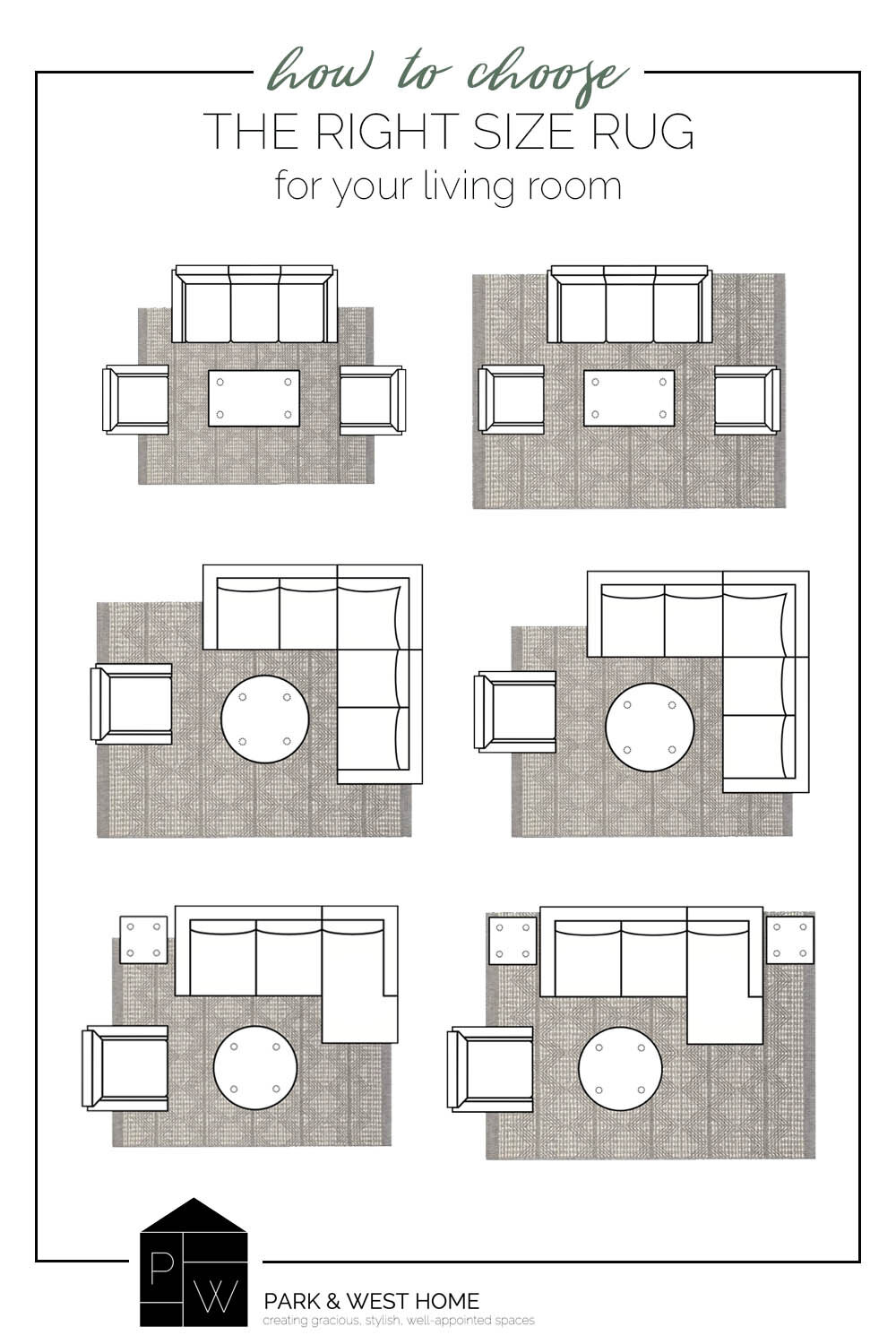 Rug Room Sizing  Living room rug placement, Living room rug size, Rug  placement