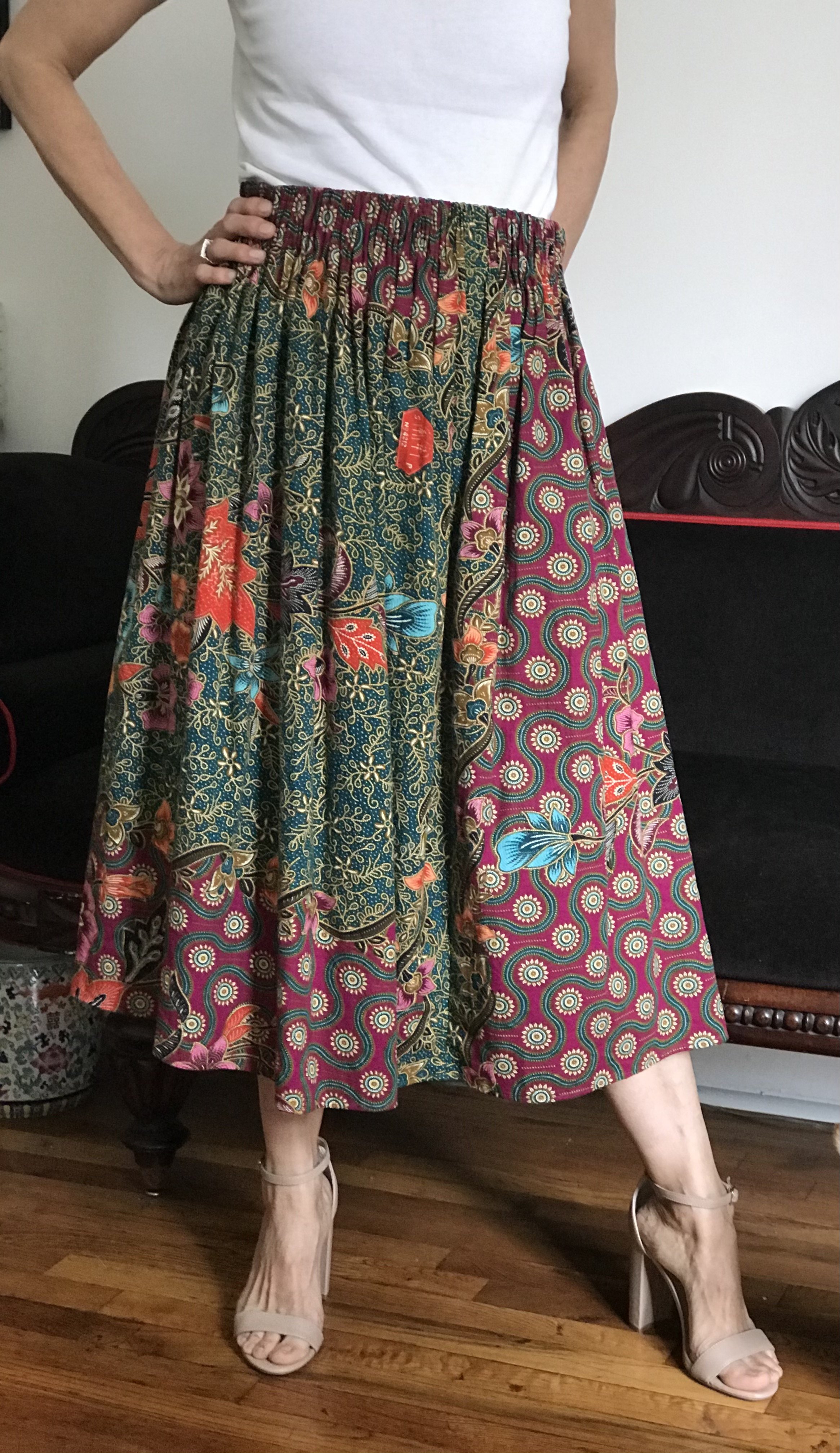 THAI FABRIC GATHERED WAIST SKIRT