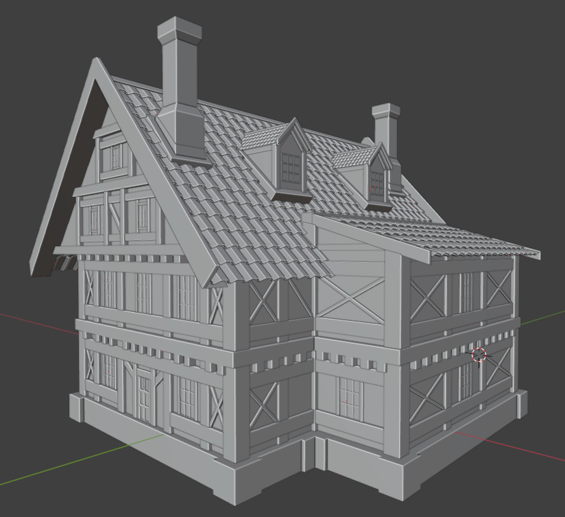 (3D Model) Medieval House - Blender Study