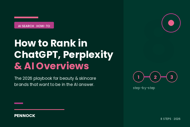 How to Rank in ChatGPT, Perplexity &amp; Google AI Overviews: A Step-by-Step Playbook for Beauty &amp; Skincare Brands (2026)