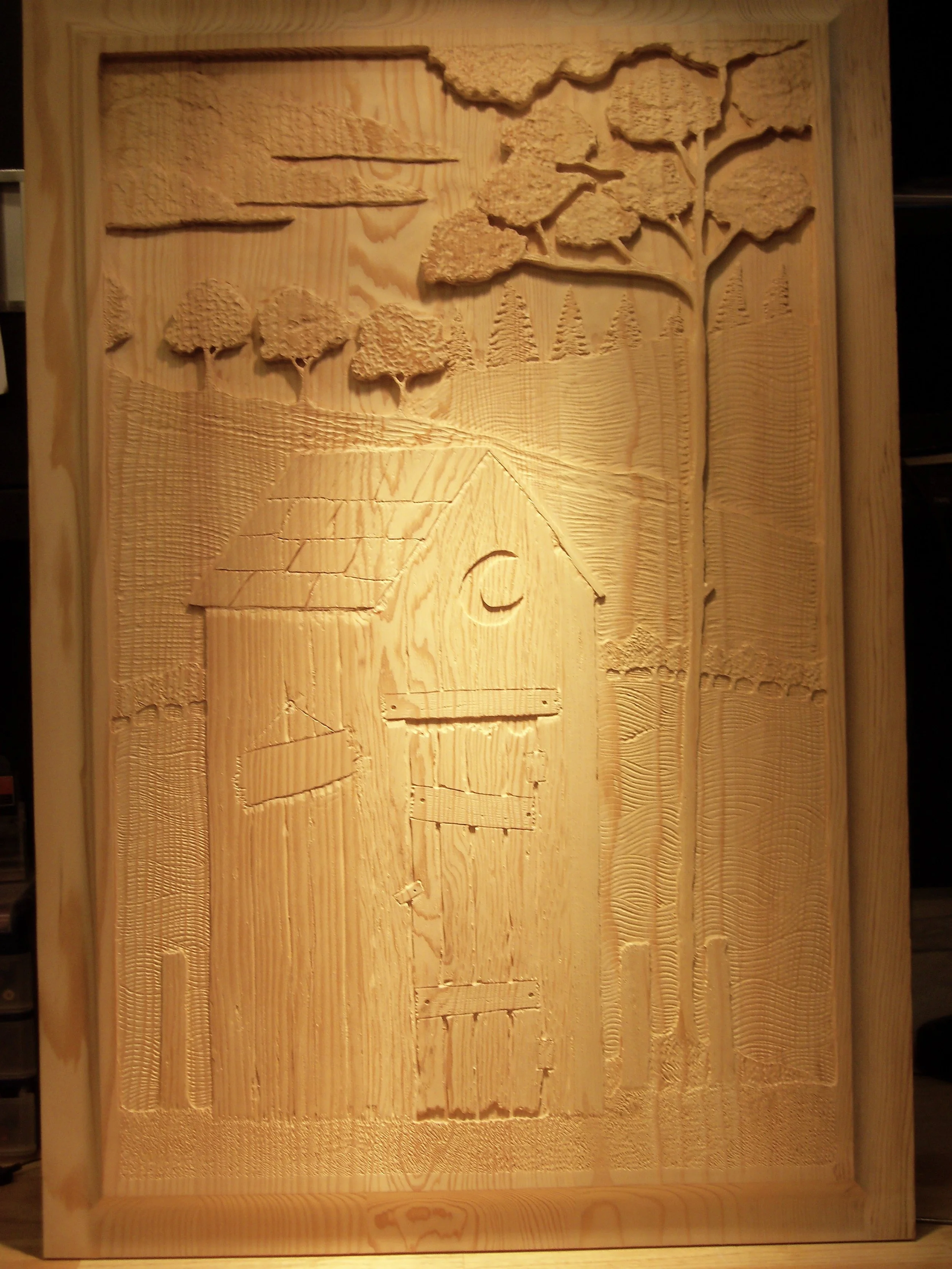 The Lodge - Carved Door Panel