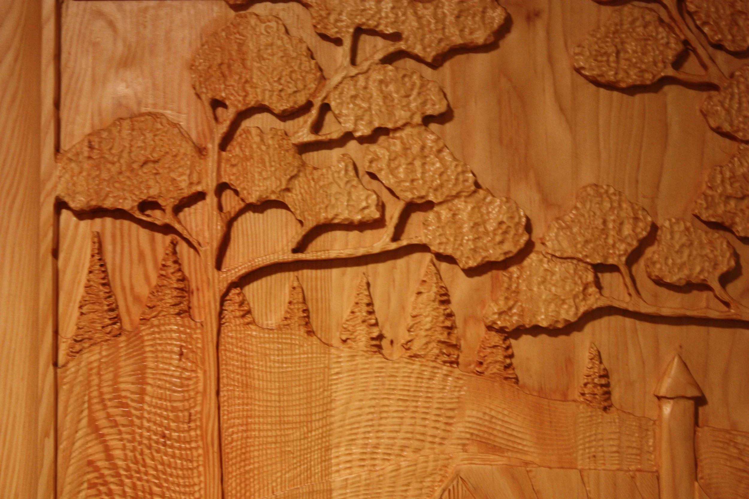 The Lodge - Carved Door Panel - Detail