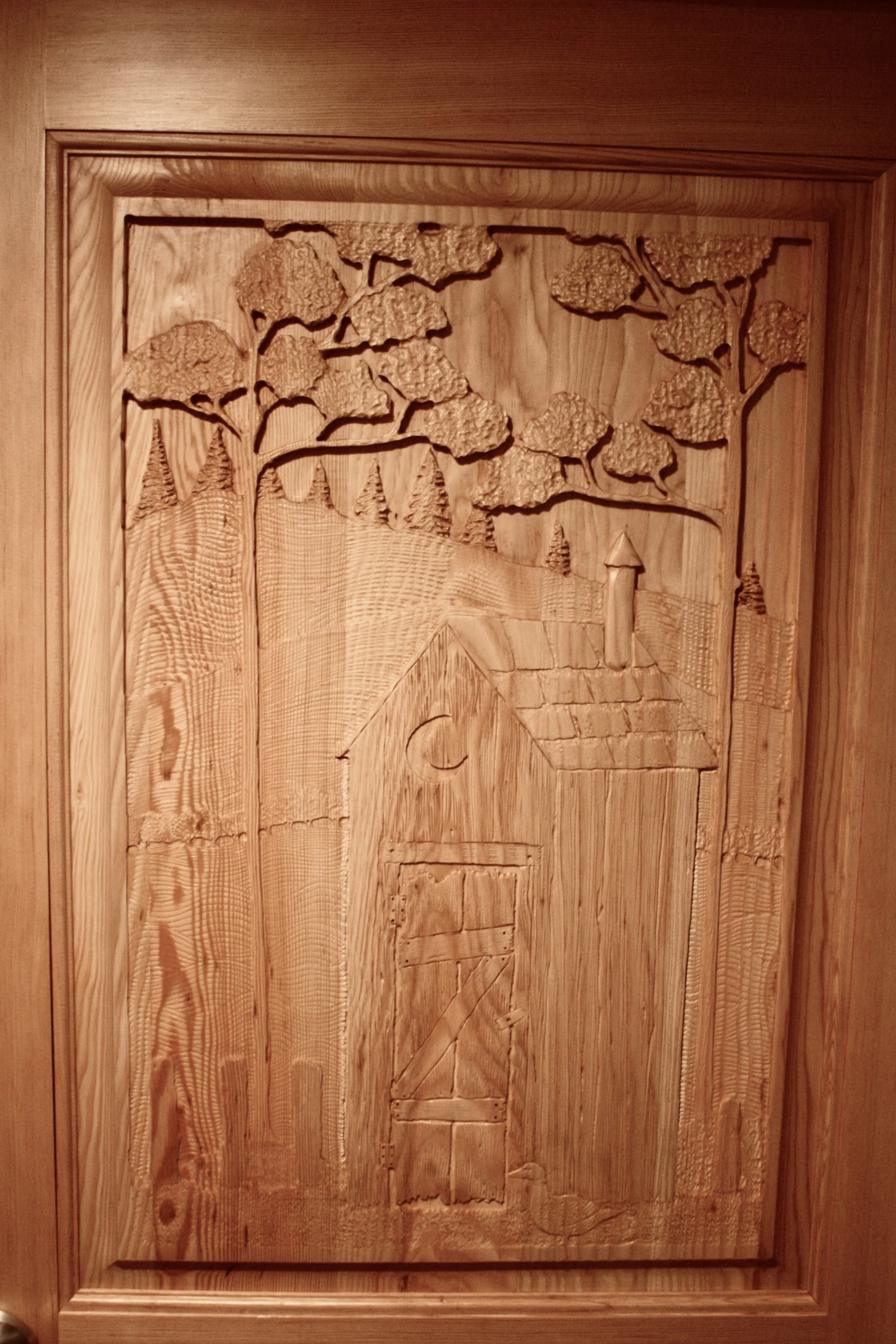 The Lodge - Carved Door Panel