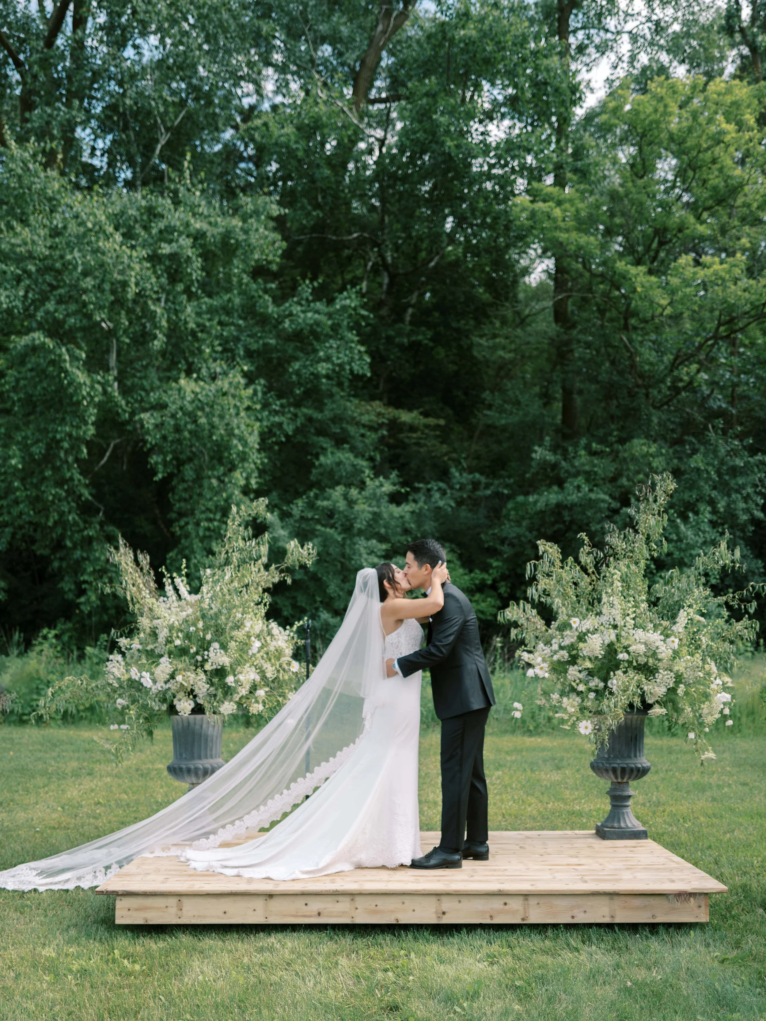 Ceremony in the vineyard at Belle Ame. Planned and designed by HappiLily Events. Photographed by Lauren Page.