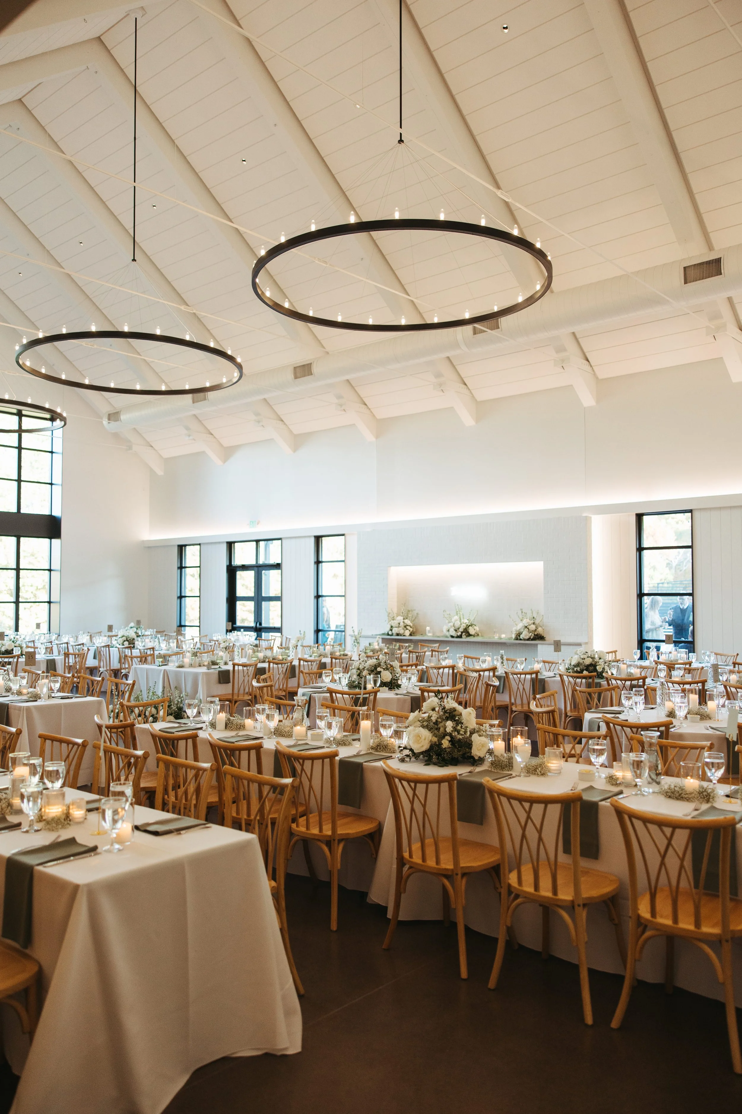 A green and white wedding aesthetic at White and Sable.