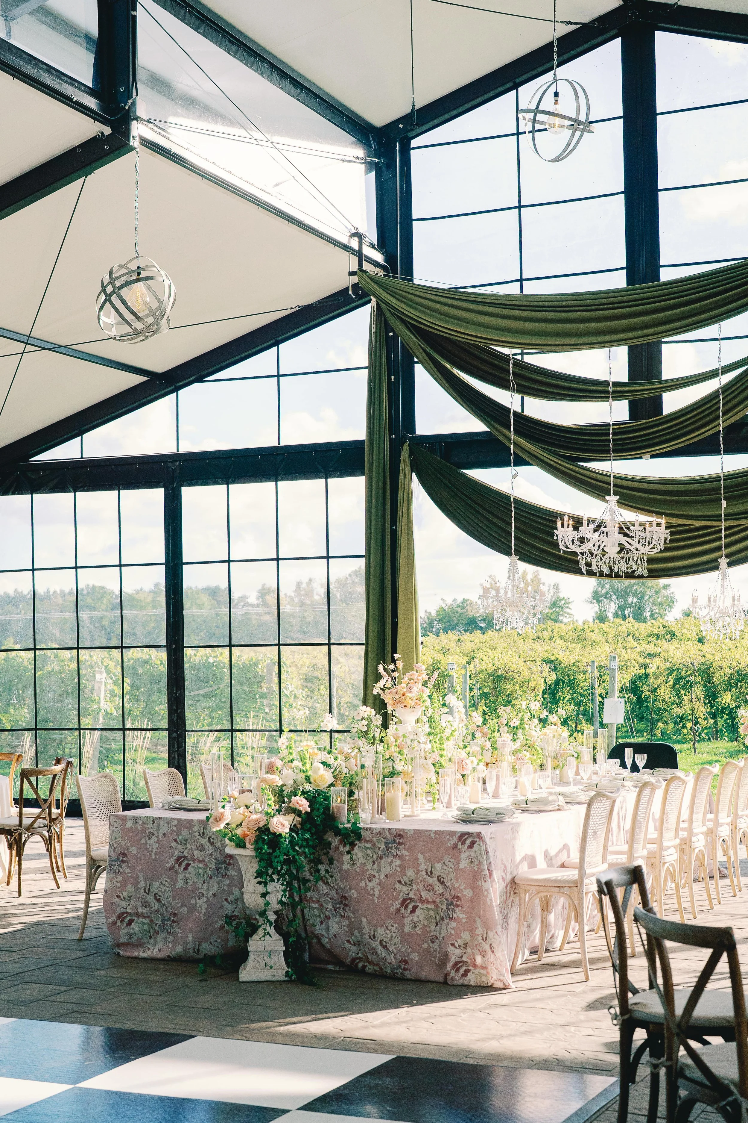 Luxury tent wedding reception in northern Minnesota, designed by HappiLily Events, photographed by Rachel Elle.