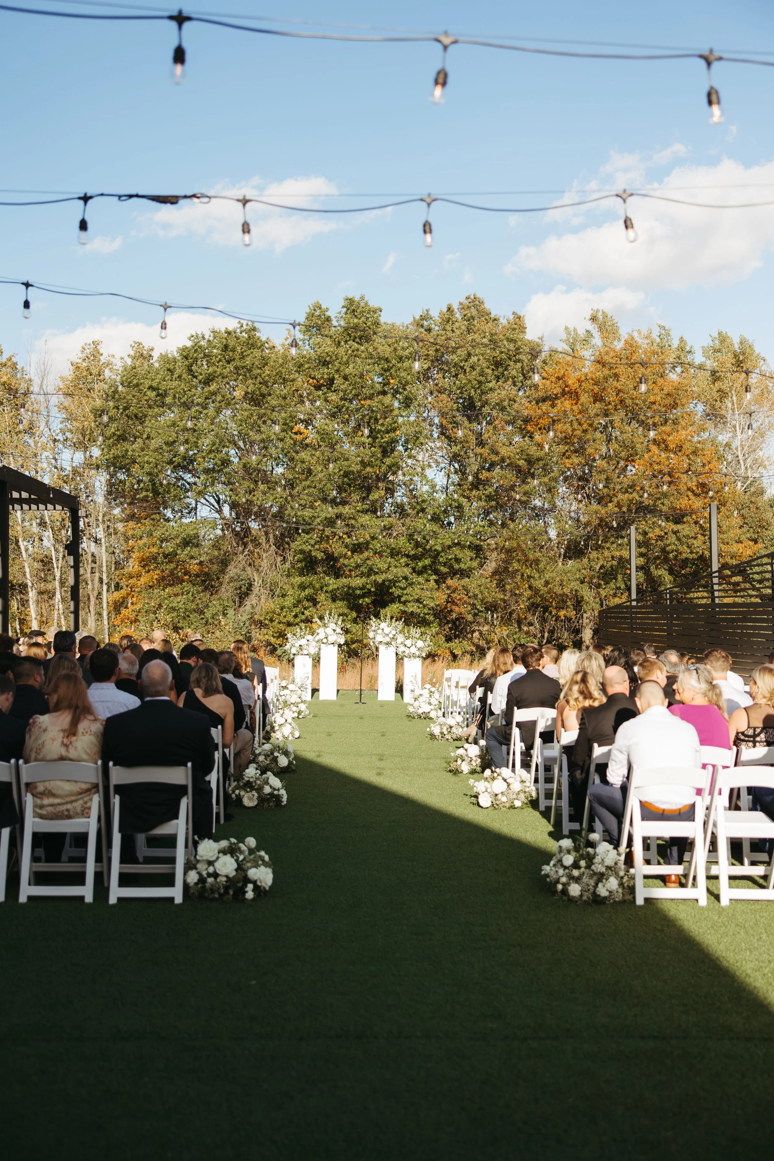 Ceremony florals for an October wedding at White and Sable.