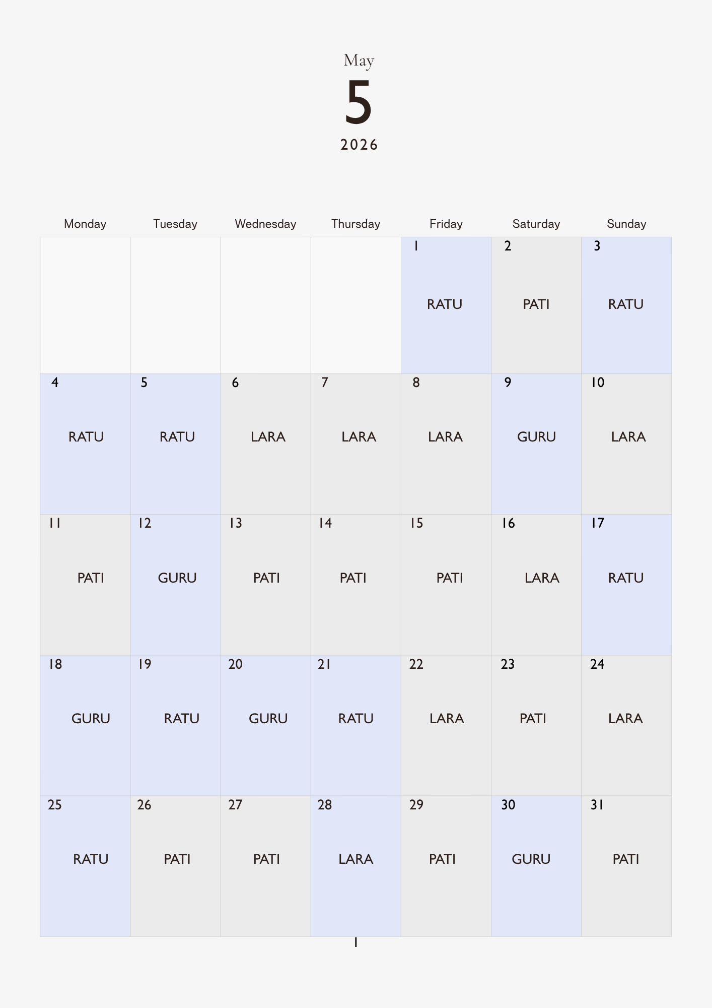 Monthly Option