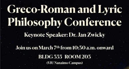 VIU Philosophy Club: Greco-Roman and Lyric Philosophy Conference!
