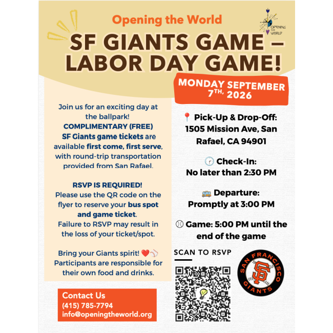 OTW Giants Game Community Outing Flyer