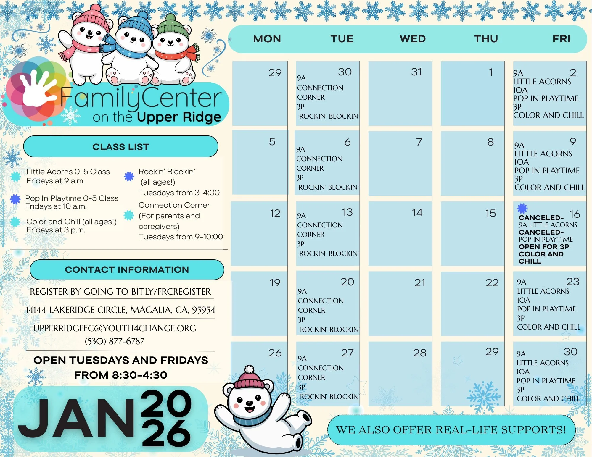january class calendar