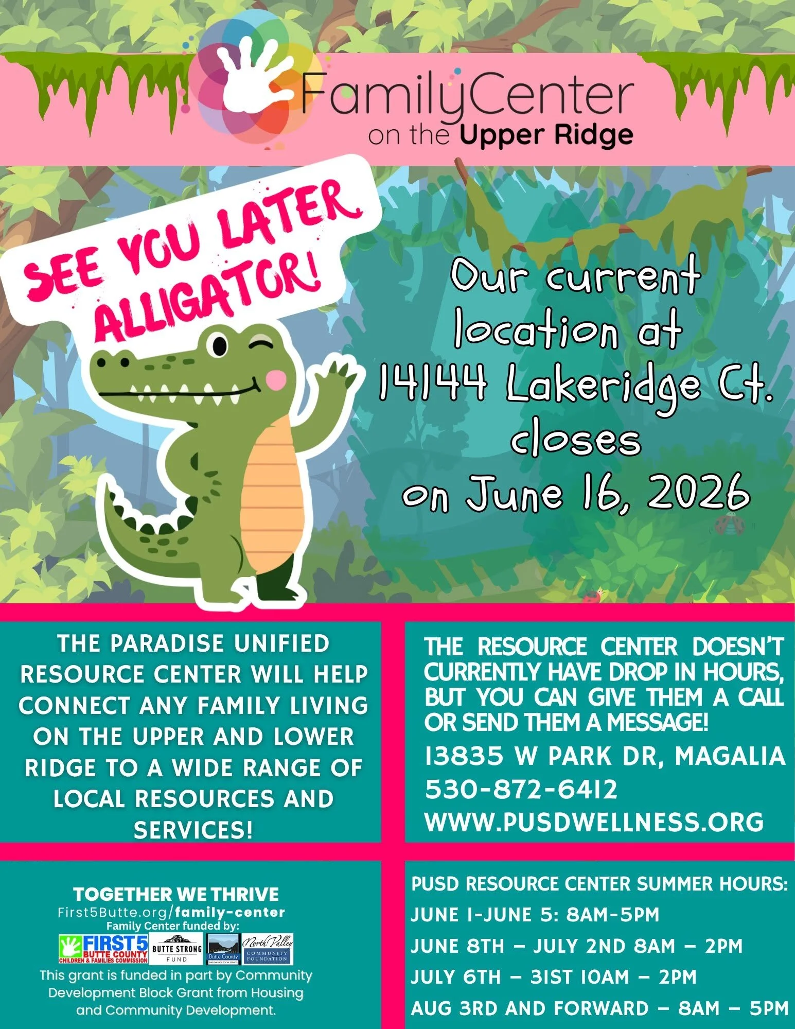 family center closing flyer