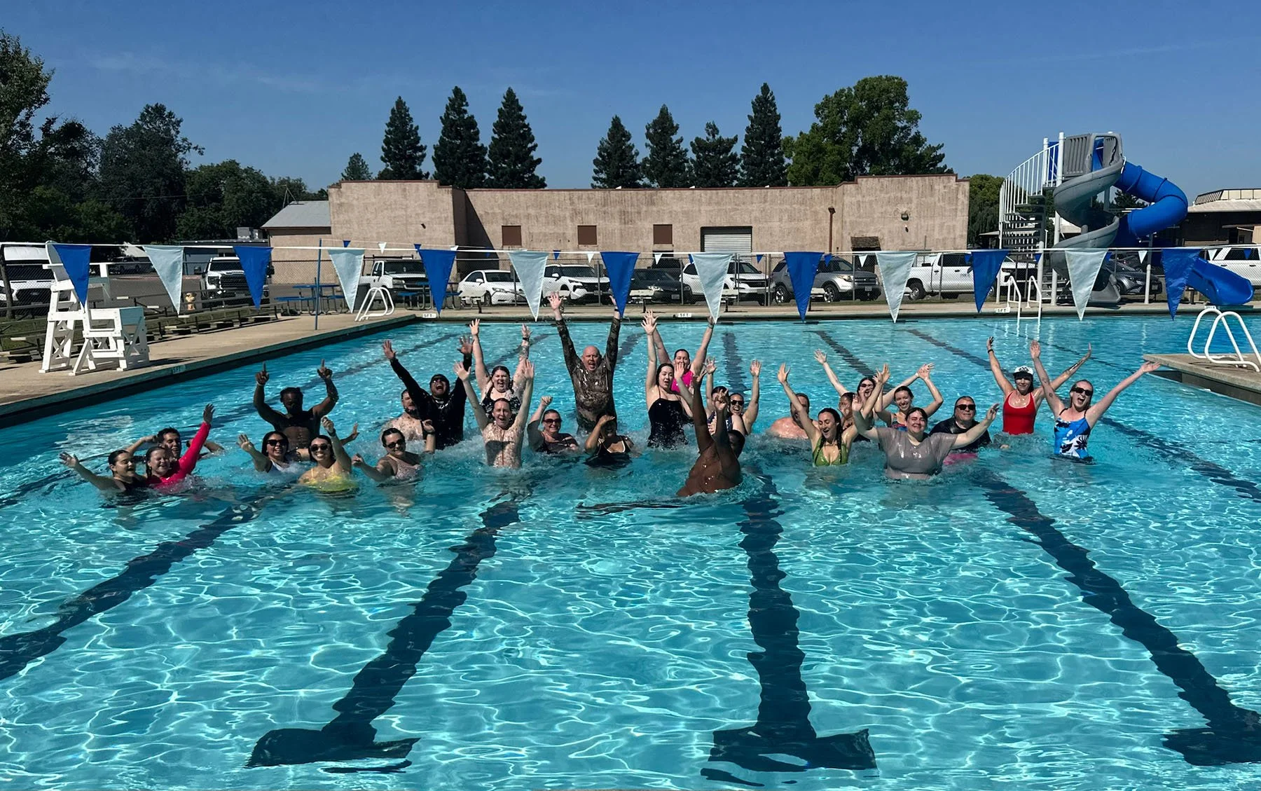 yfc team in pool