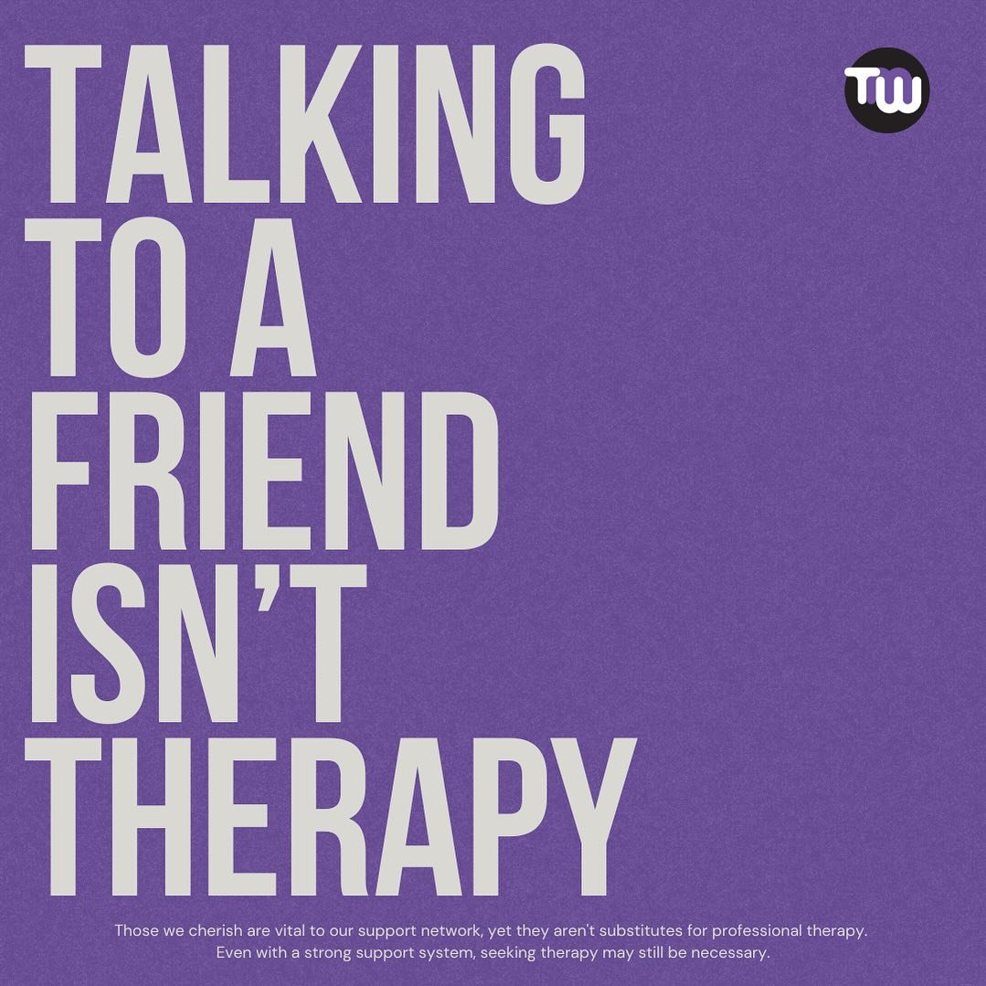 Seeking support from friends and loved ones can be incredibly helpful, but it&rsquo;s also important to know that they&rsquo;re not your therapists. You can have a great support system while ALSO needing therapy.

💜 &mdash; Contact us at (516) 888-H
