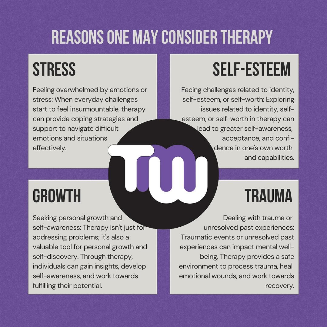 Considering therapy? You&rsquo;re not alone. Here are some common reasons why individuals choose to embark on their therapeutic journey. From managing stress to fostering personal growth, therapy offers a safe and supportive space to explore, heal, a
