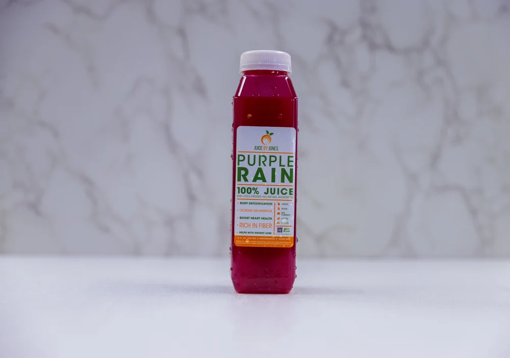 Purple Rain cold-pressed juice bottle
