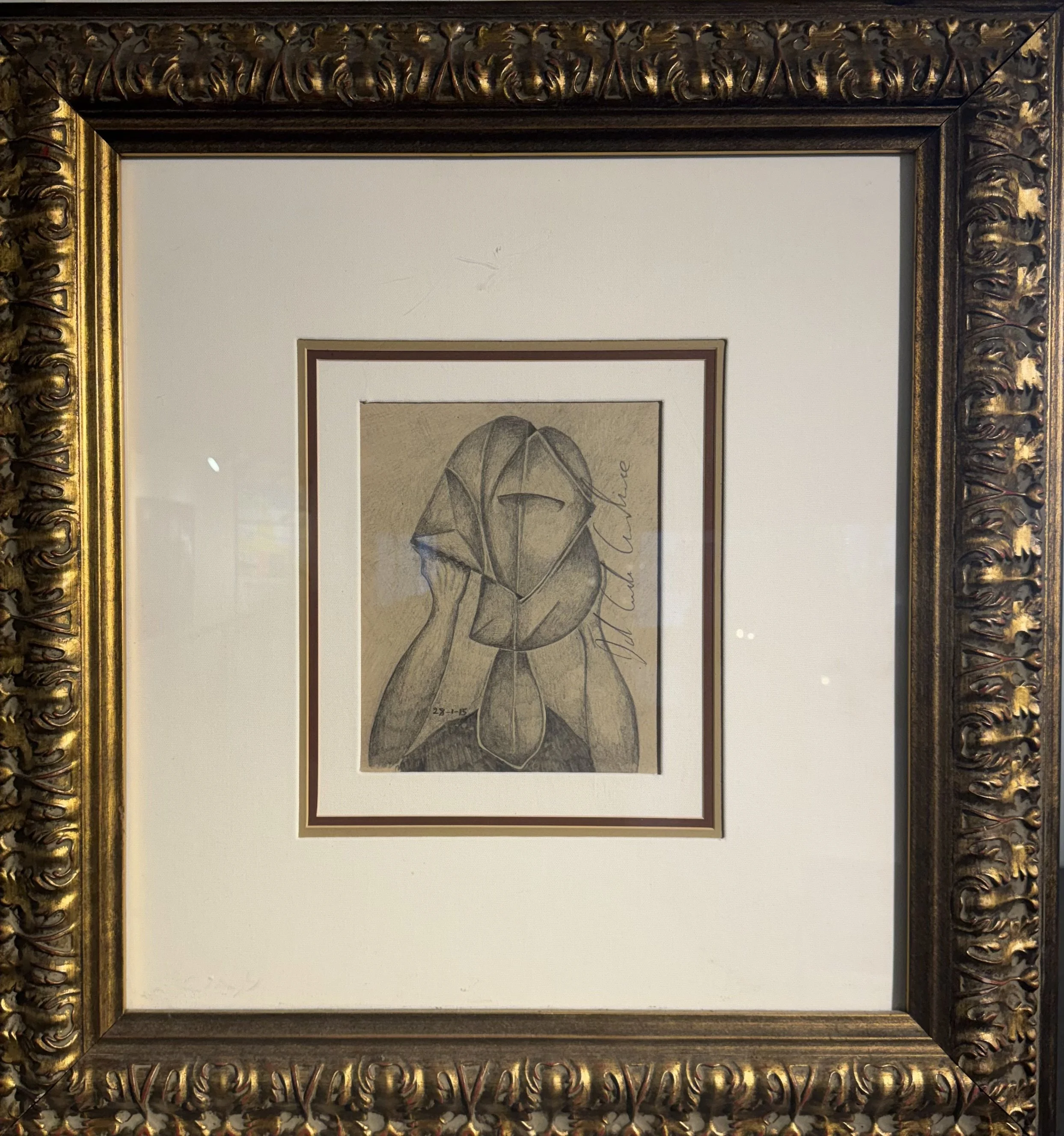 D22-031 Self Portrait 9 x 7 in Graphite Blackwing Pearl on rag paper