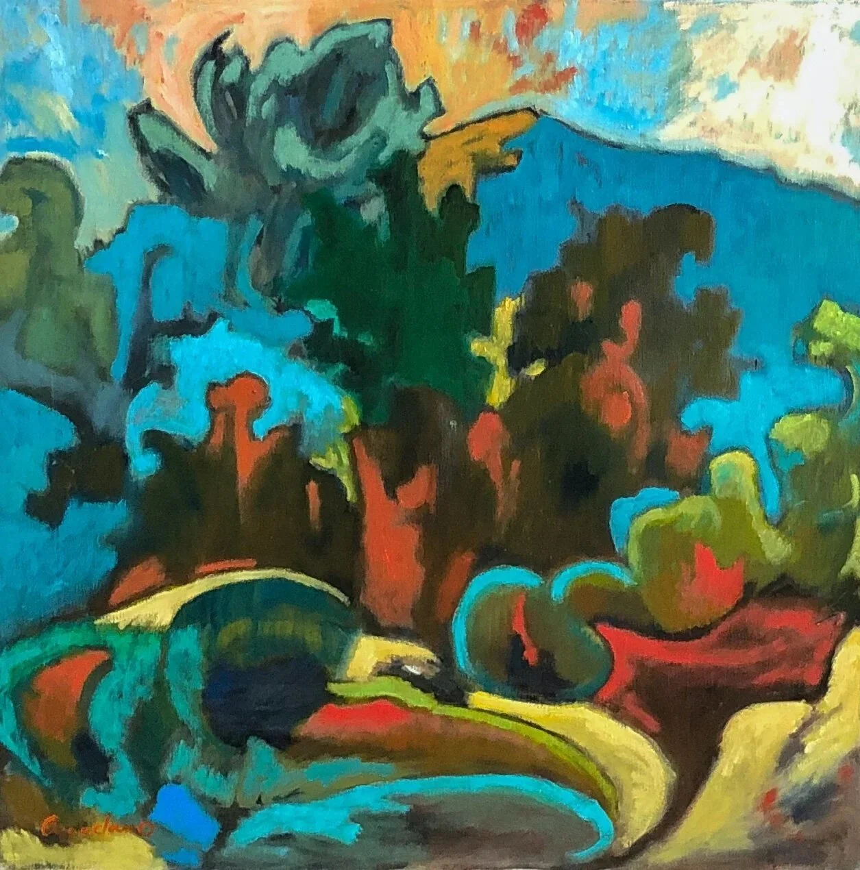16a  (ID 3767) Aix en Provence 20 x 16 Oil on Canvas $2200 on Display at Occidental Gallery