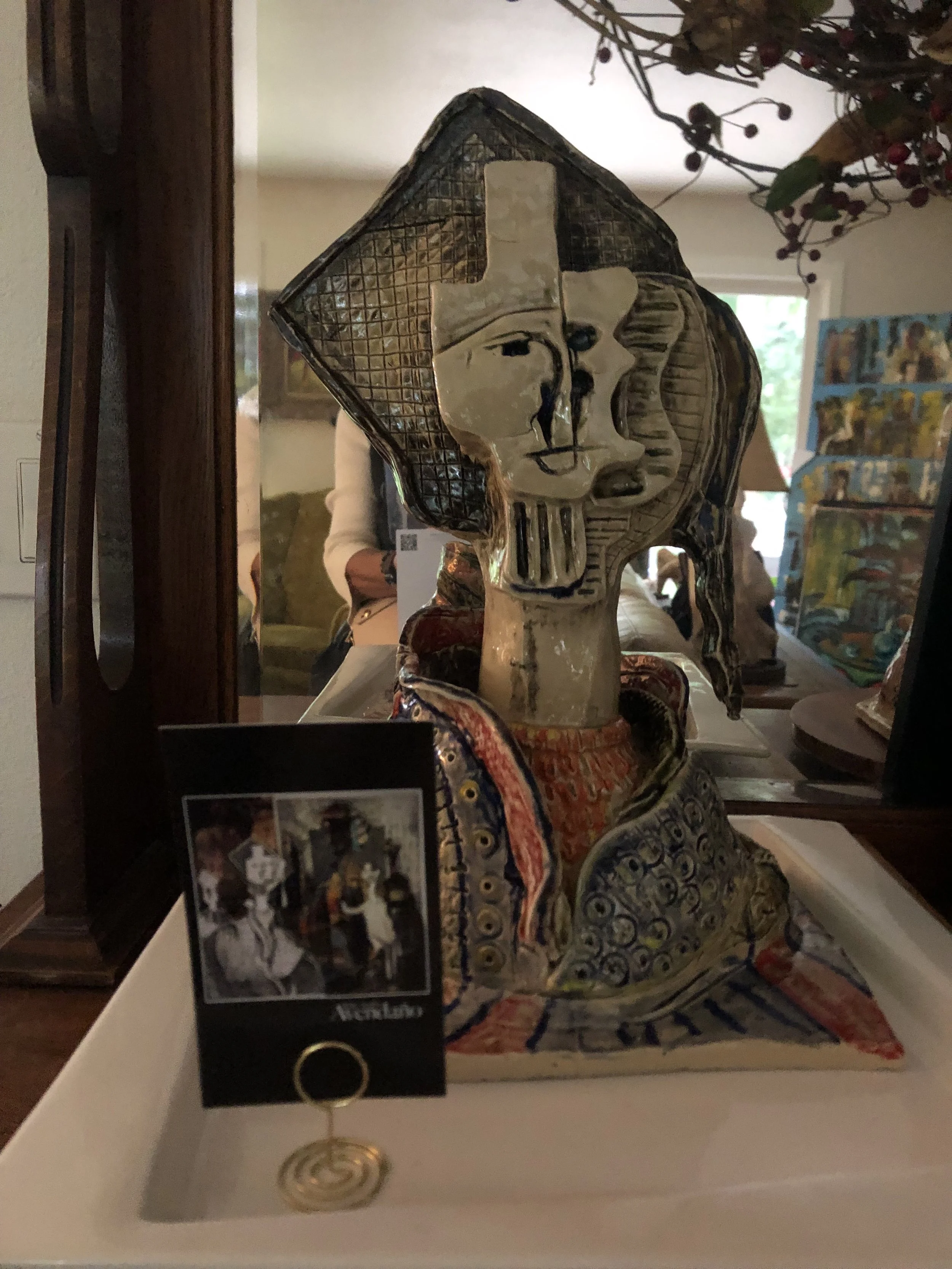 S2024-F Height 15 inches Base 9x7 inches L006 low fire 2-3 Glazes SOLD